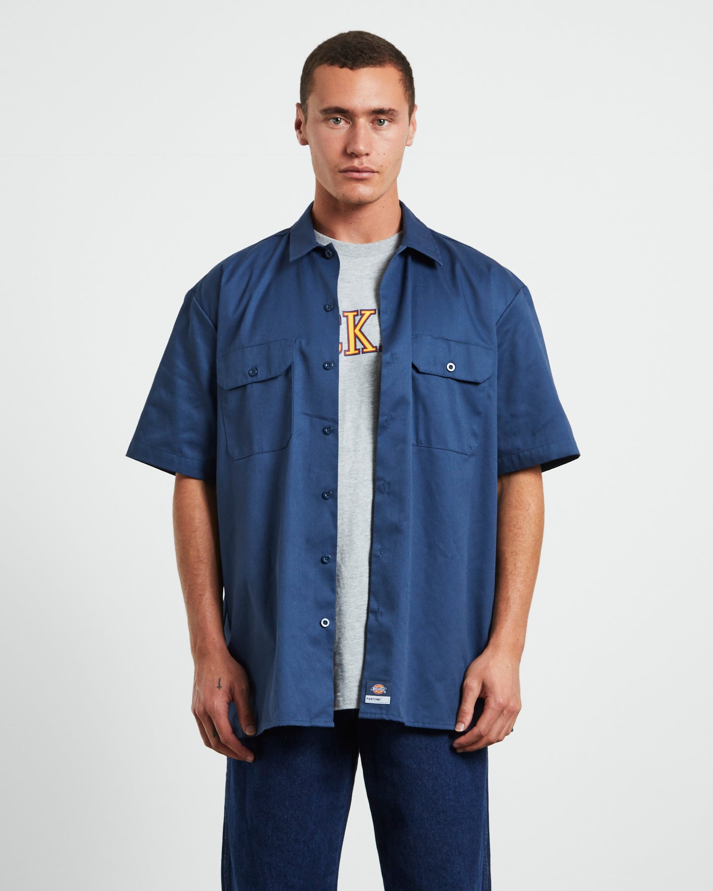 1574 Short Sleeve Shirt in Dark Denim Denim
