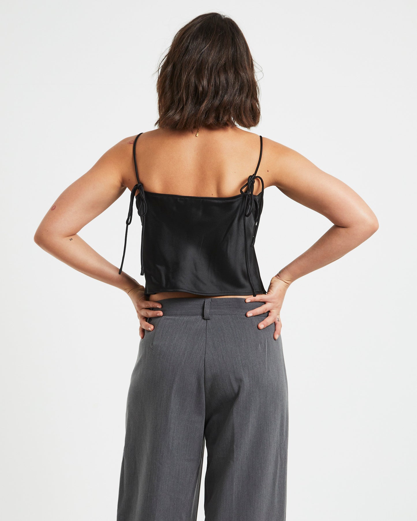 Ruby Romantic Slip Top in Black
