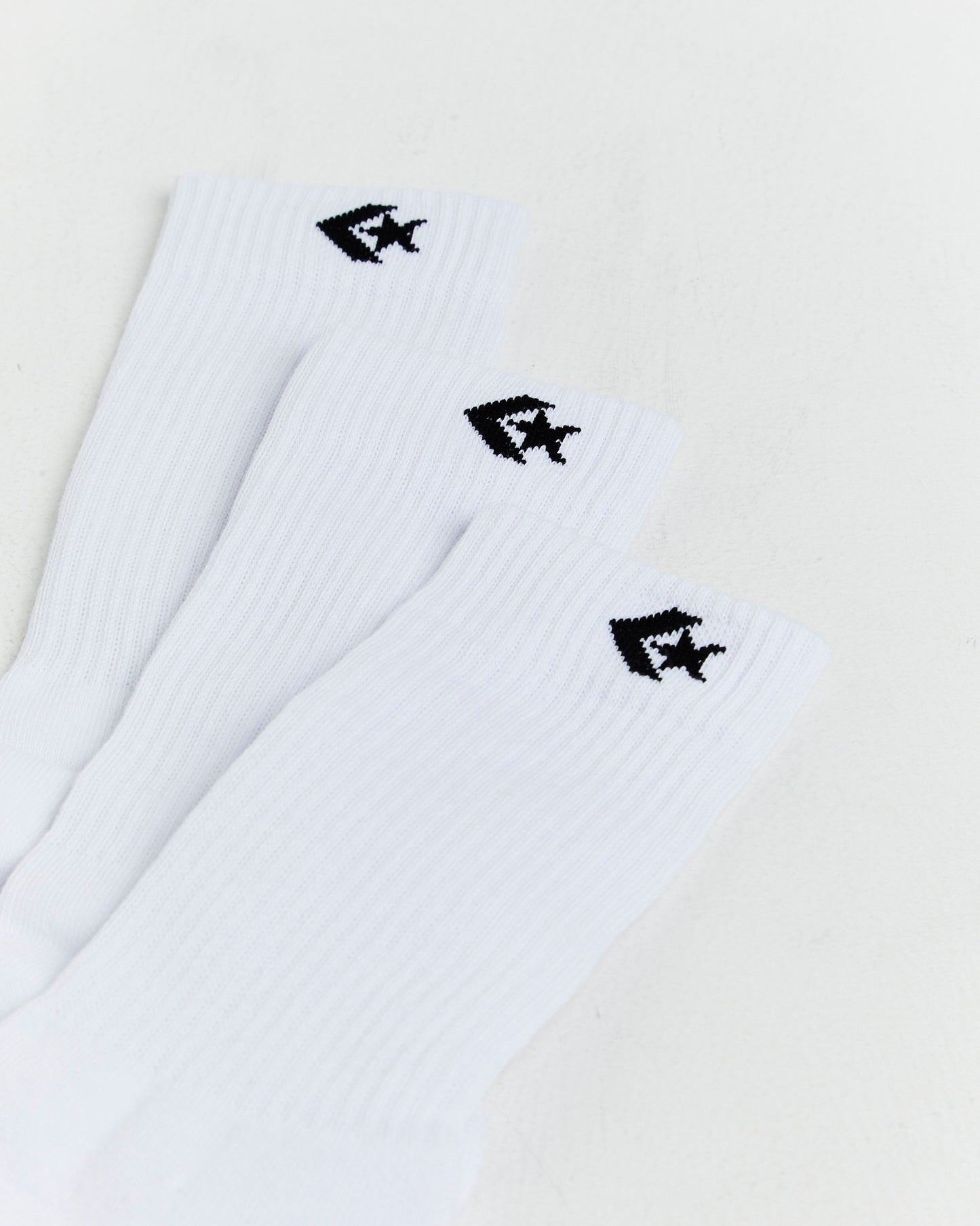 Chevron Crew Socks 3 Pack in White