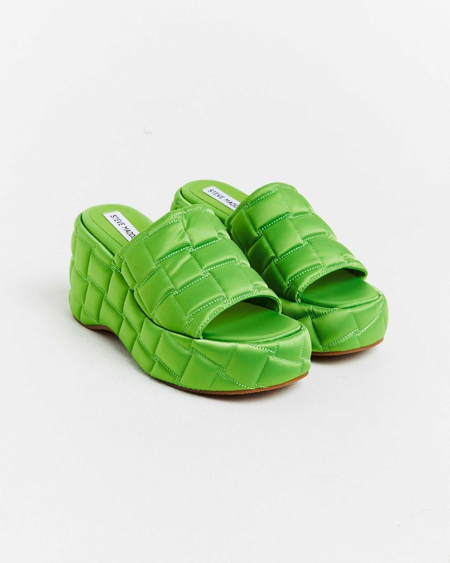 LA VOOM Satin Sandals in Green