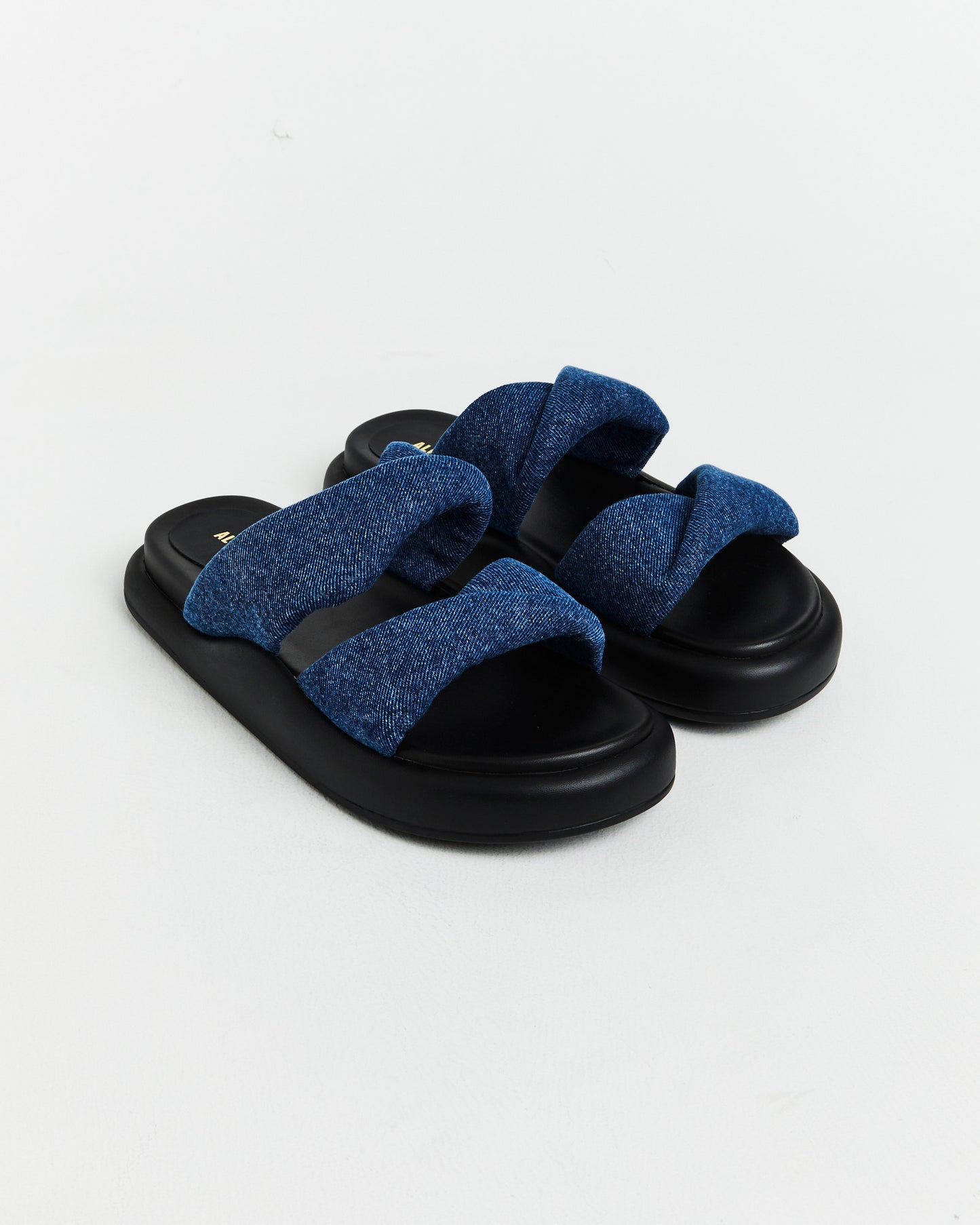 Therese Slides in Dark Denim Blue