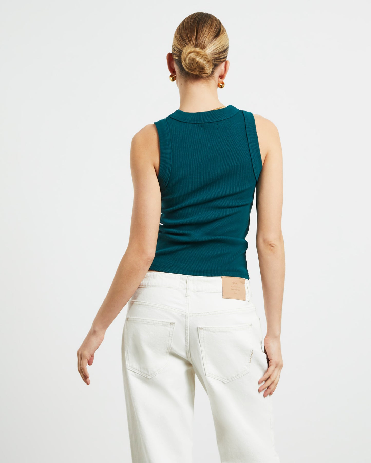 Jonesy Singlet Top in Deep Jade