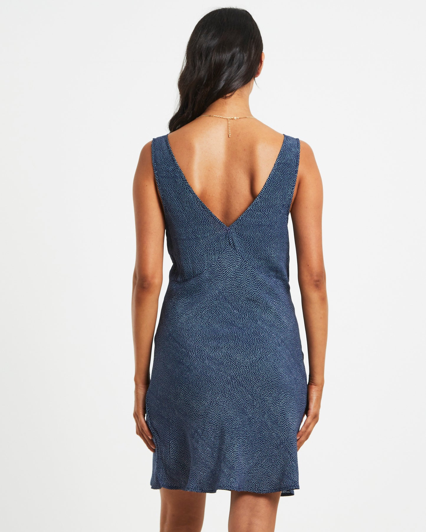 Eliza Spot Mini Dress in Navy