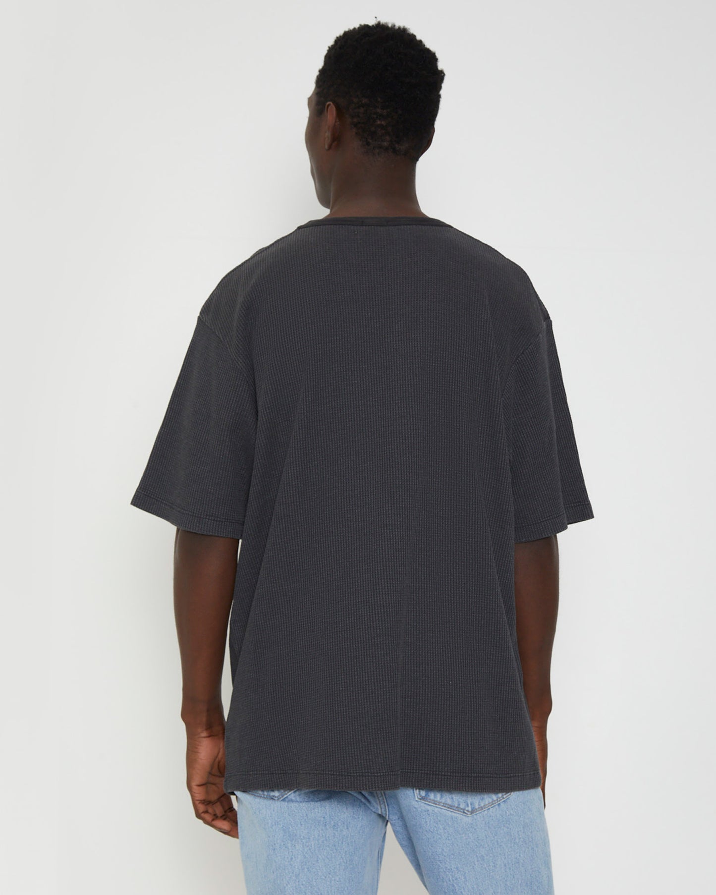 Trade Waffle Short Sleeve T-Shirt in Sulhur Black