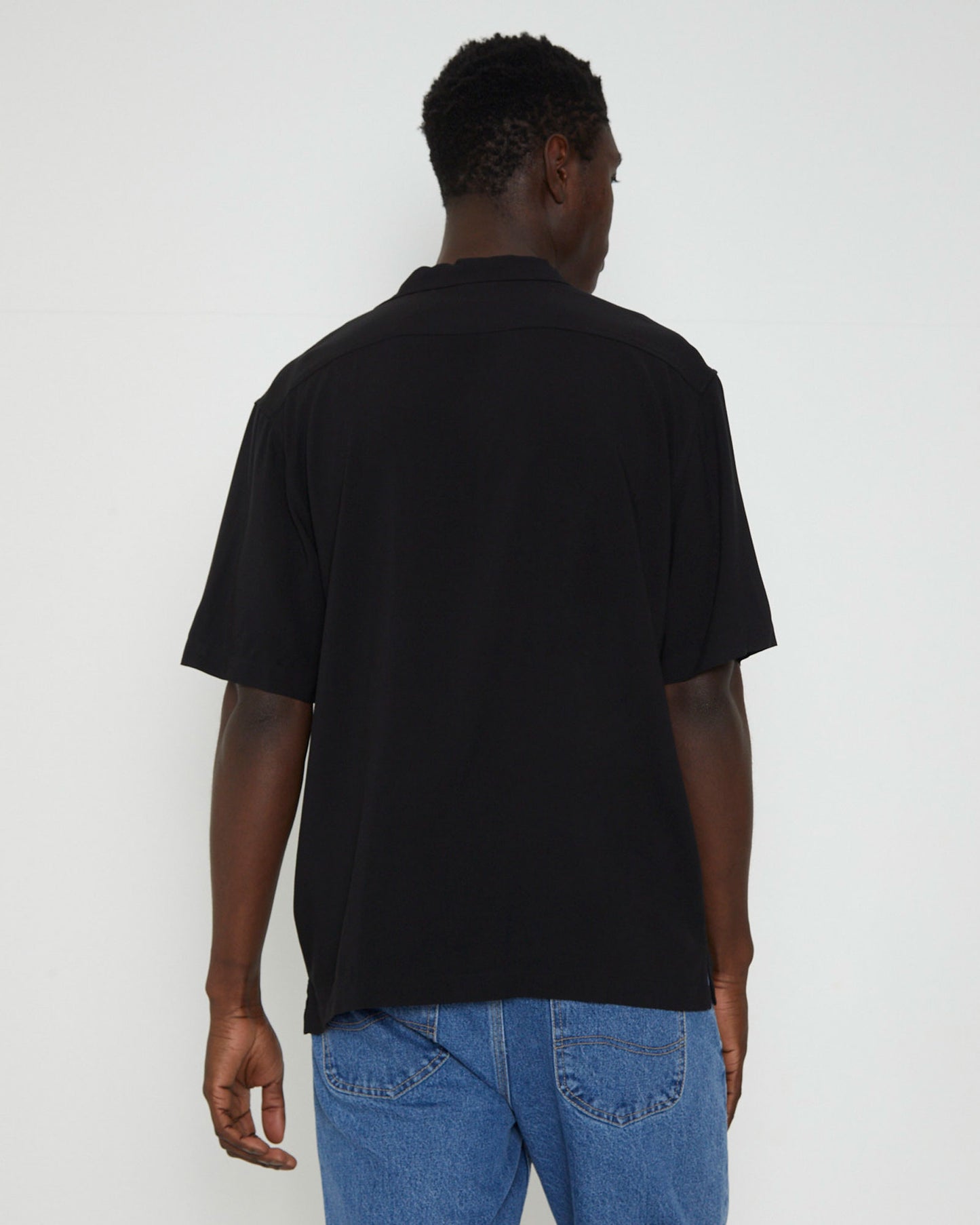 Saigon Short Sleeve Resort Shirt in Black