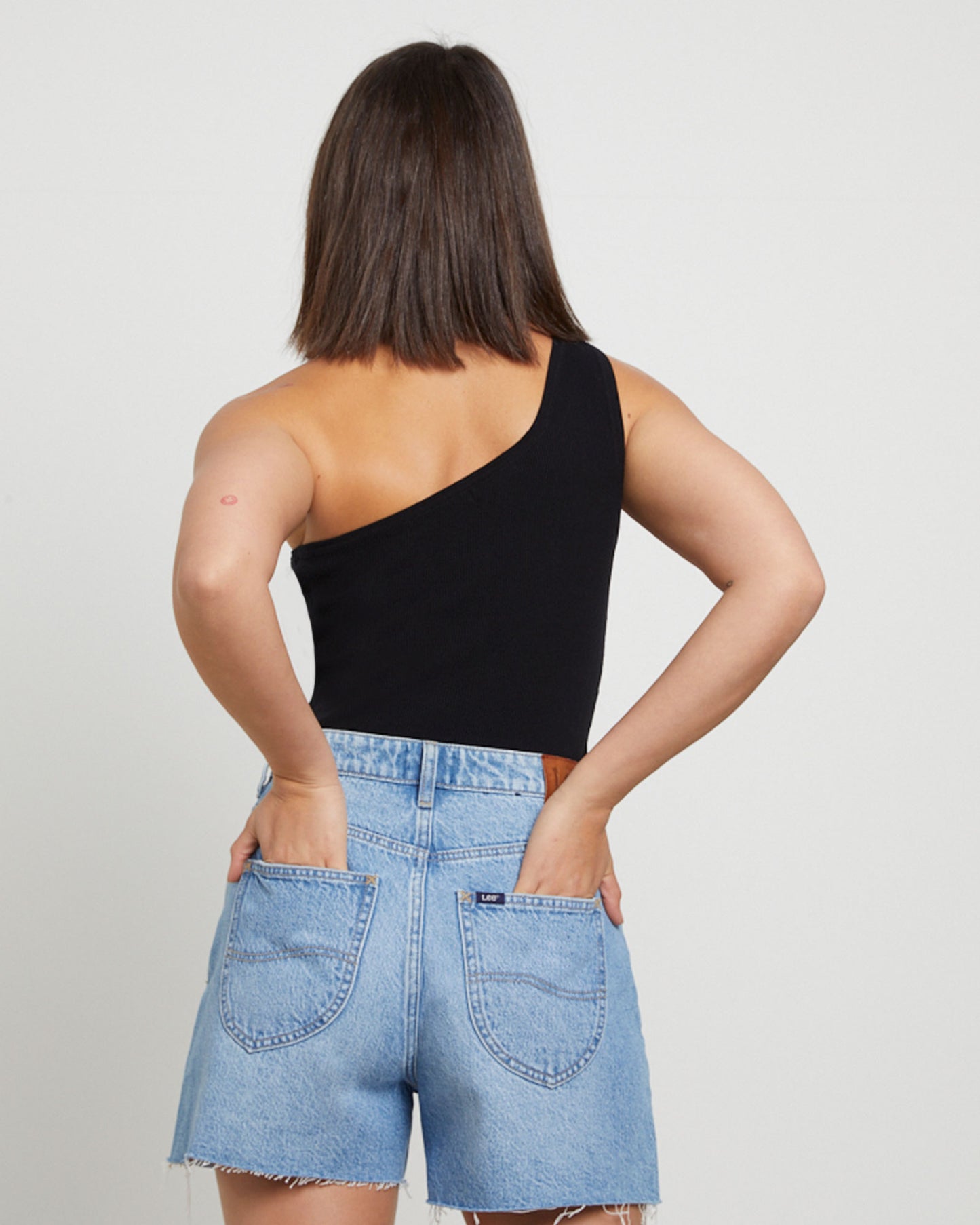 High Relaxed Denim Shorts in Risk