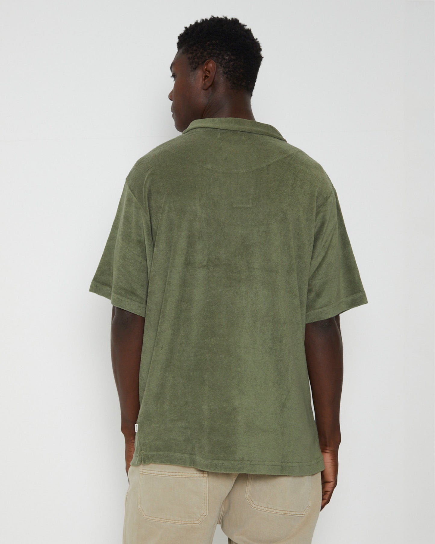 Terry Rolo Polo Short Sleeve T-Shirt in Moss