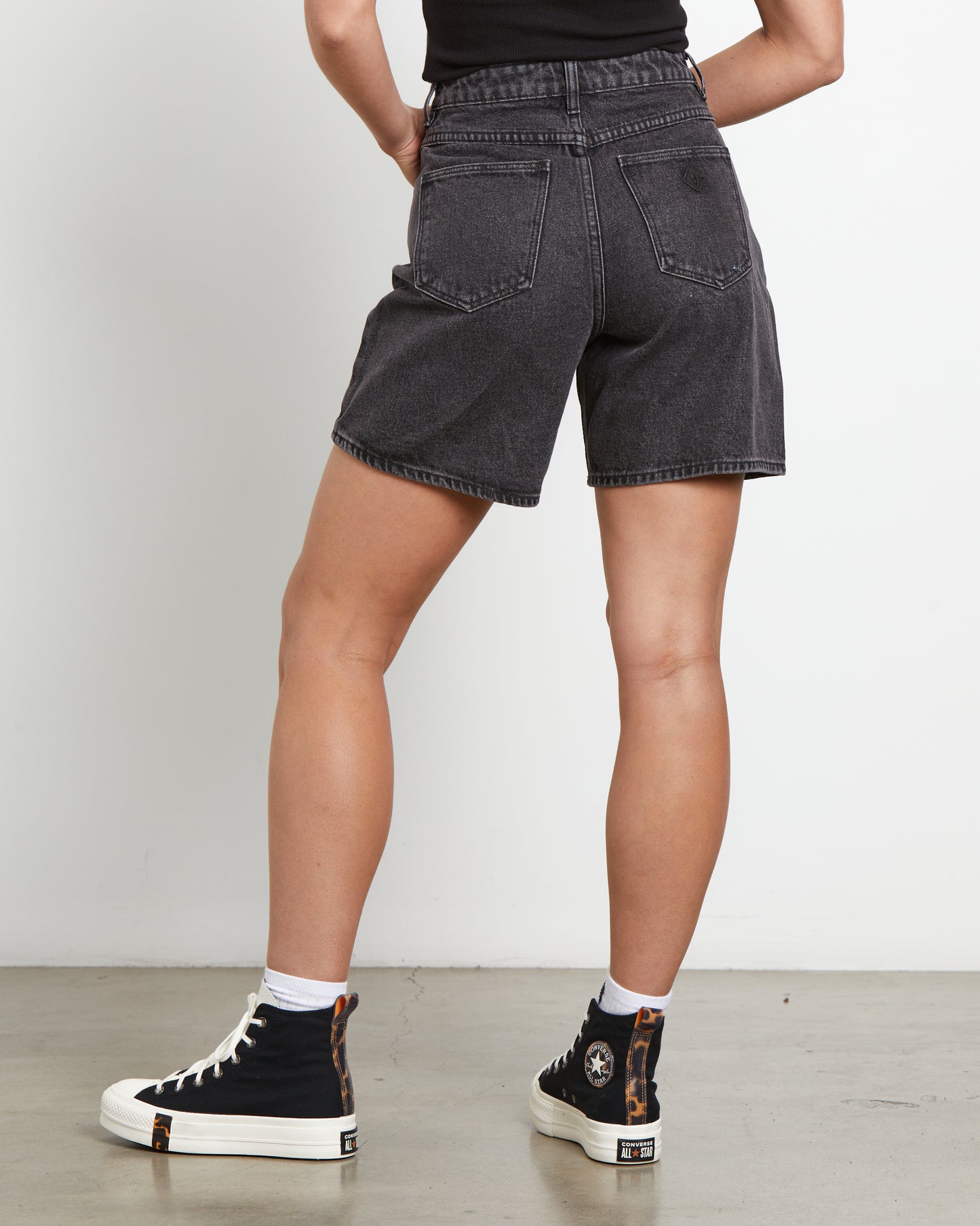 Carrie Denim Shorts in Piper Black