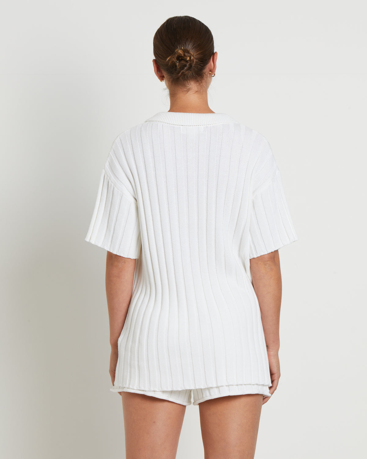Bambi Button Short Sleeve Top WHITE