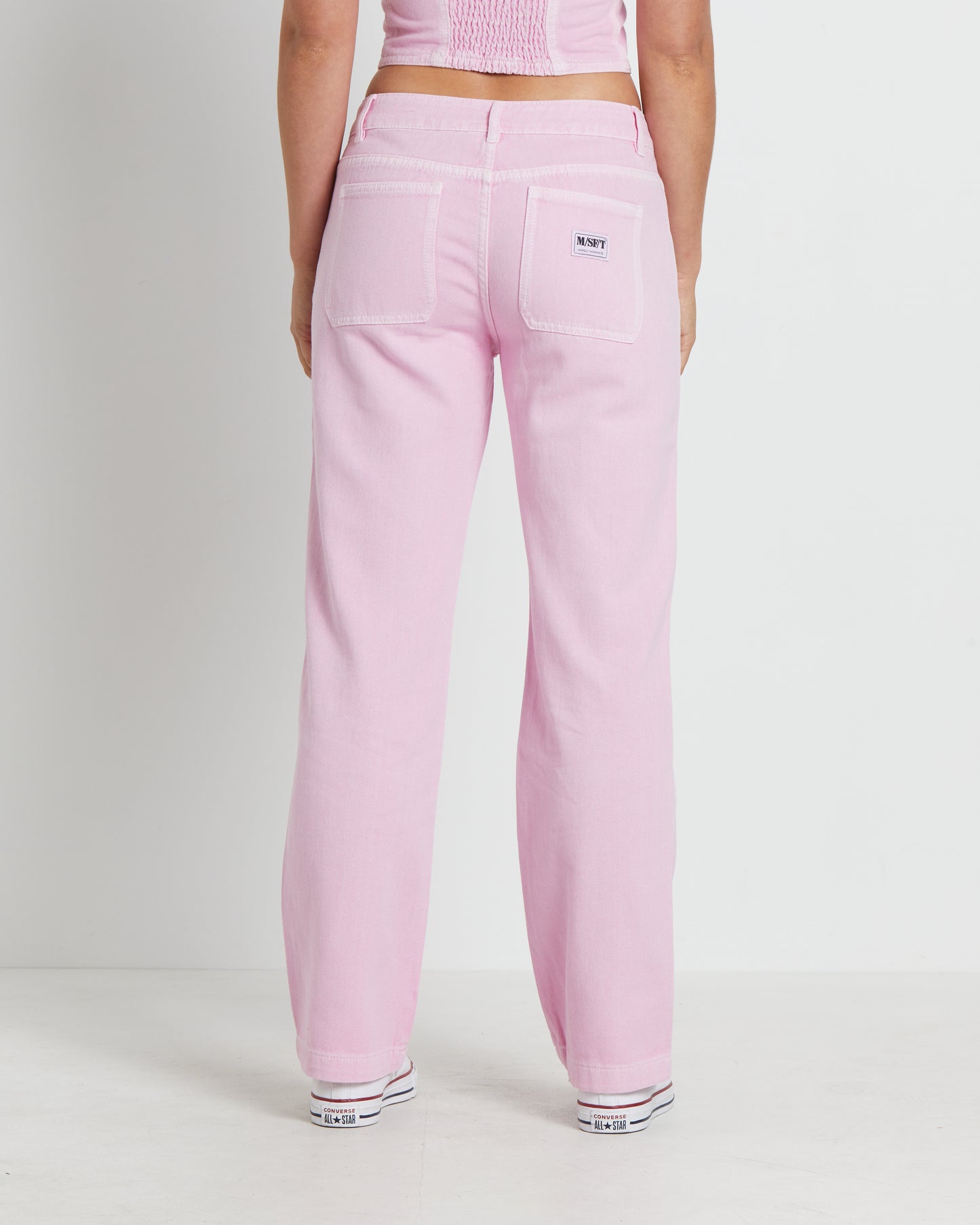 Heavenly People Straight Low Rise Pants in Baby Pink