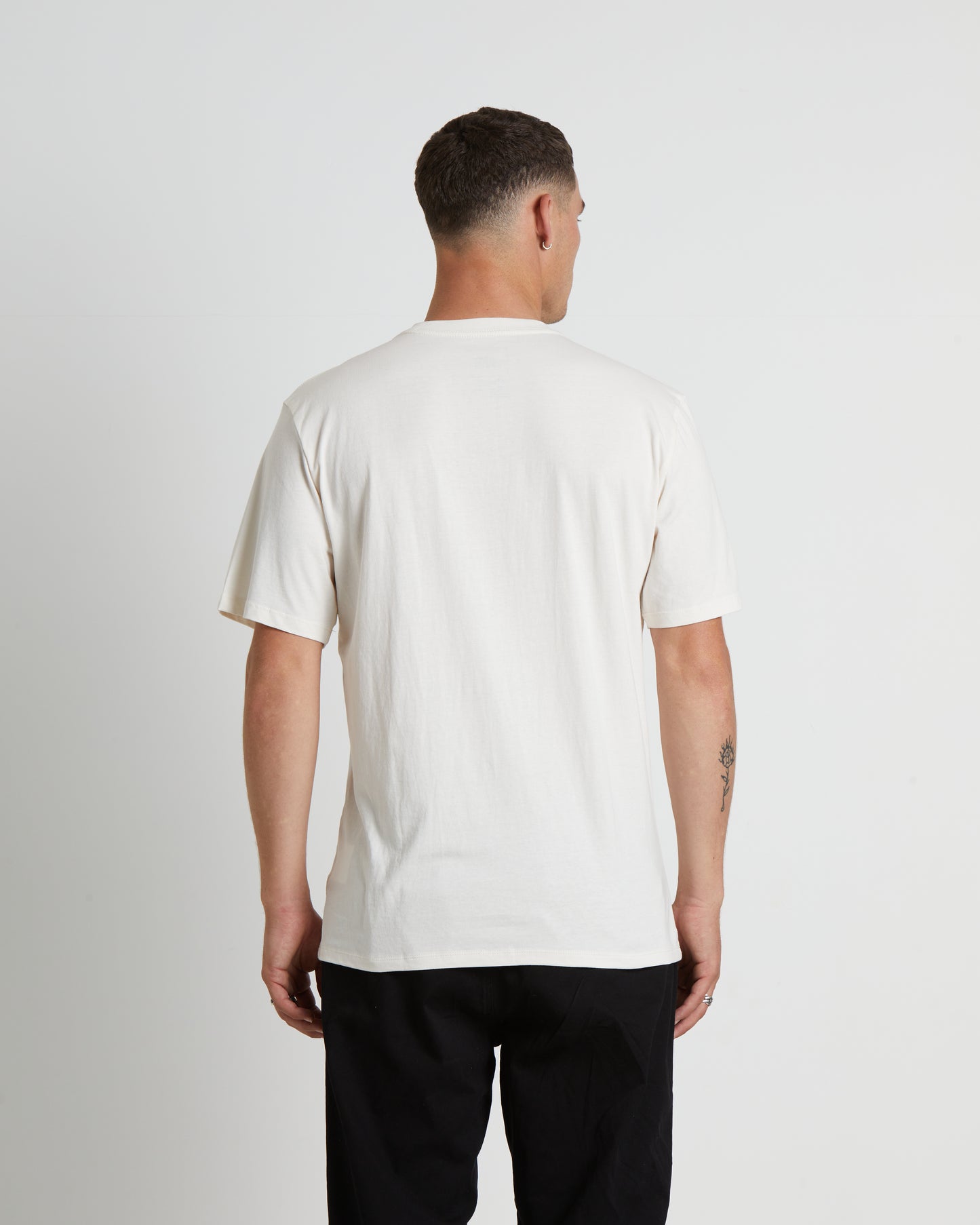 Short Sleeve Half Dome T-Shirt in Gardenia White/Retro Orange