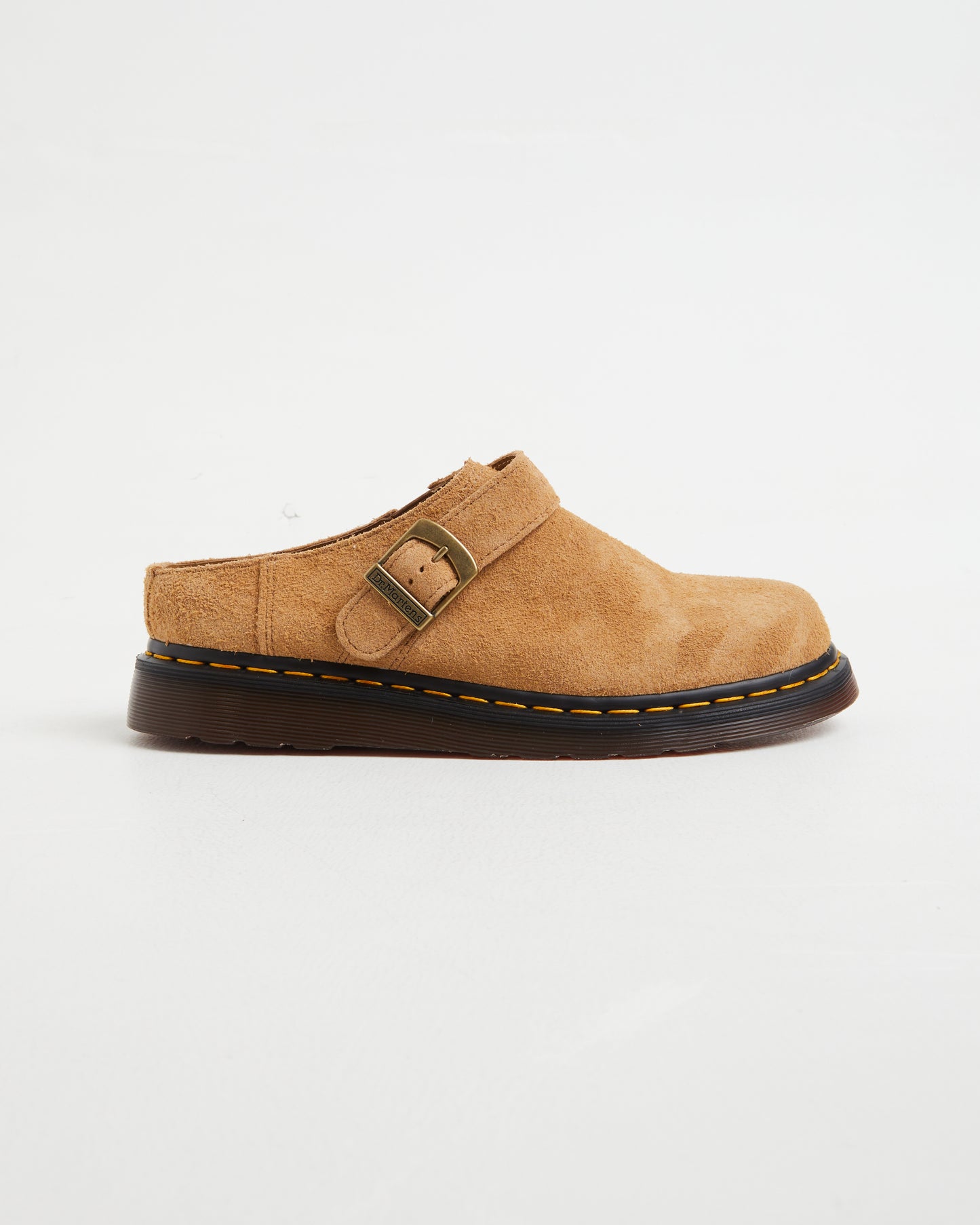 Isham Buckle Mules in Sandy Tan Desert Oasis Suede