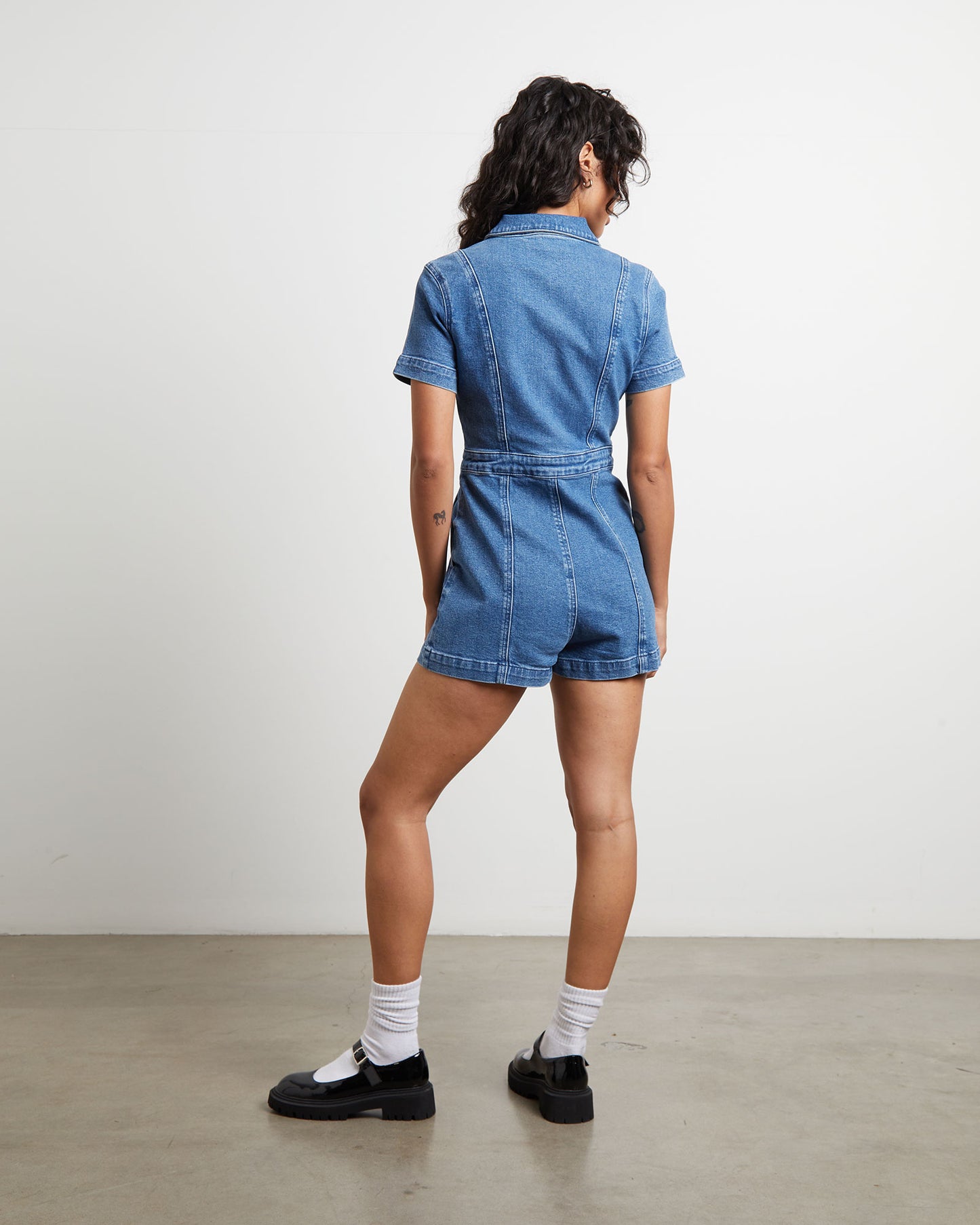 Avianna Denim Boilersuit in Mid 90's Blue