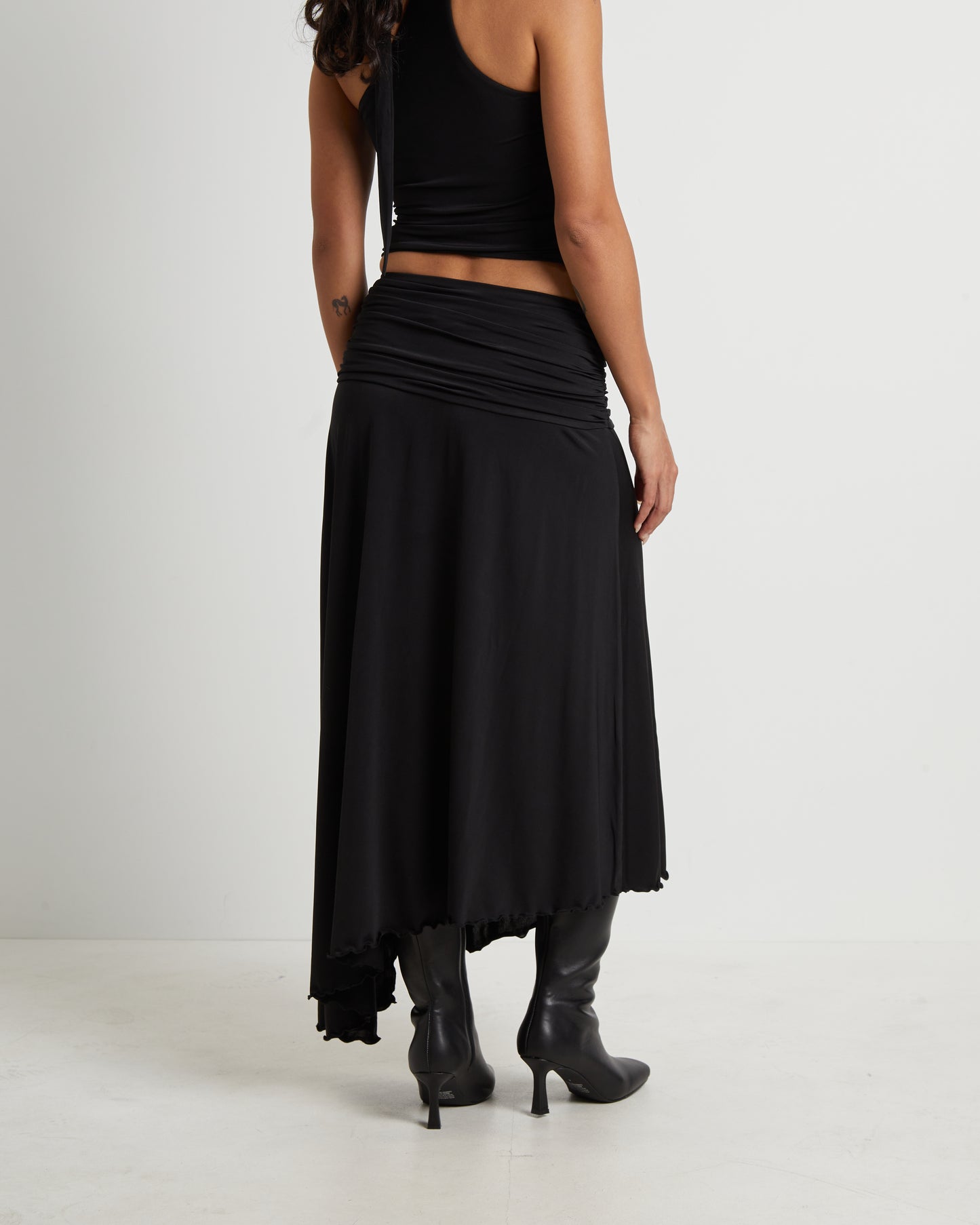Florence Fairy Hem Maxi Skirt in Black