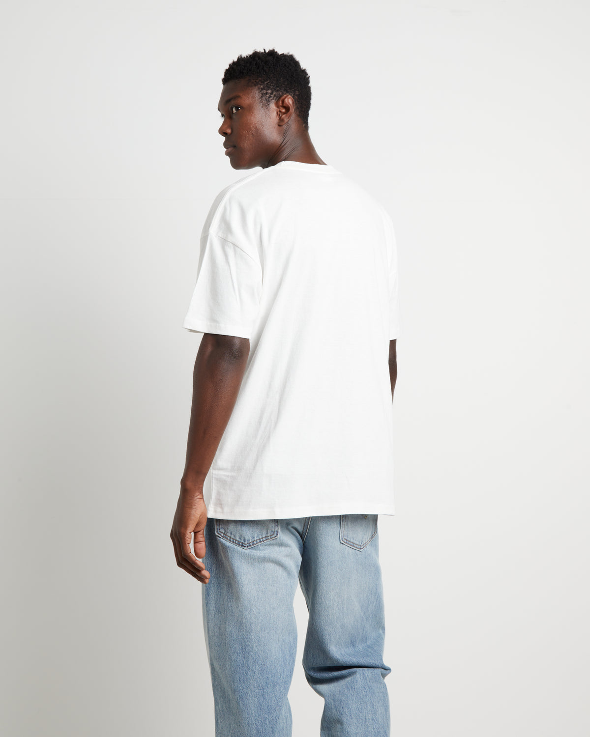 Jon Short Sleeve T-Shirt in Solid Washed White WHITE