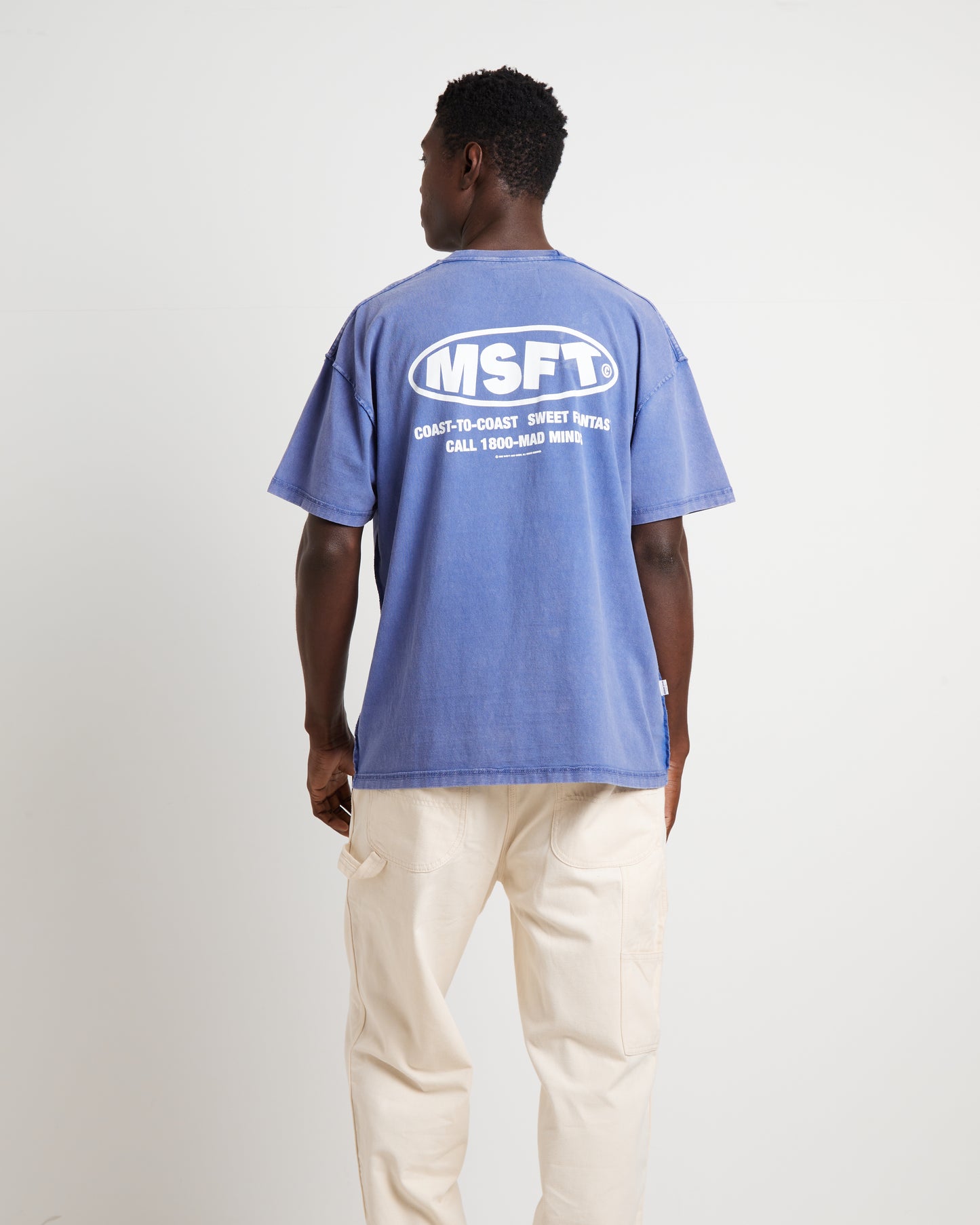 Acetime Reverse Short Sleeve T-Shirt in Acid Blue Print