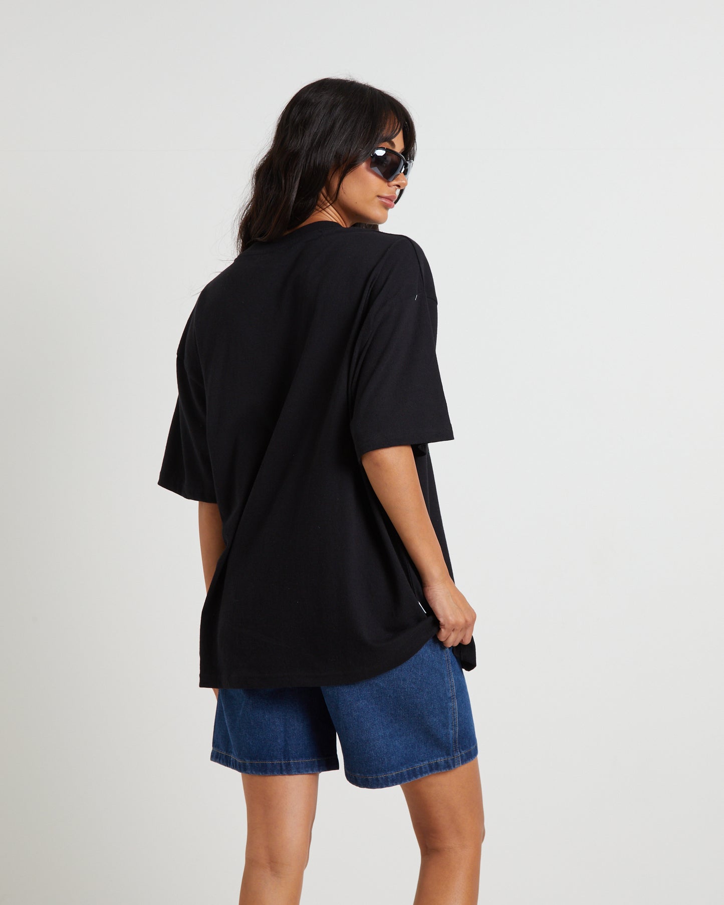 Too Wrist Oversized T-Shirt in Black