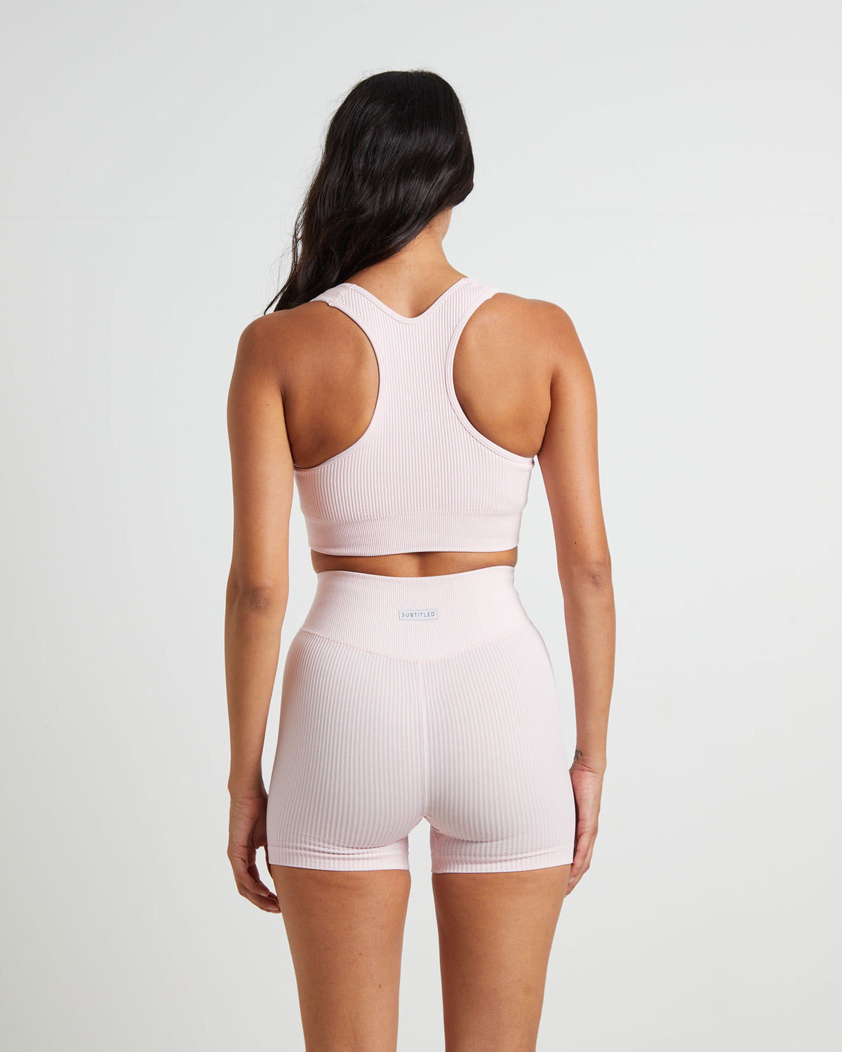 Sports Cross Back Crop Top in Ballet Pink PINK