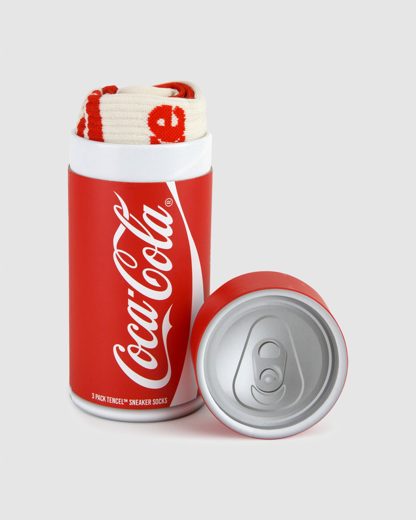 Coke Retro Sneaker Socks 3 Pack Gift Can