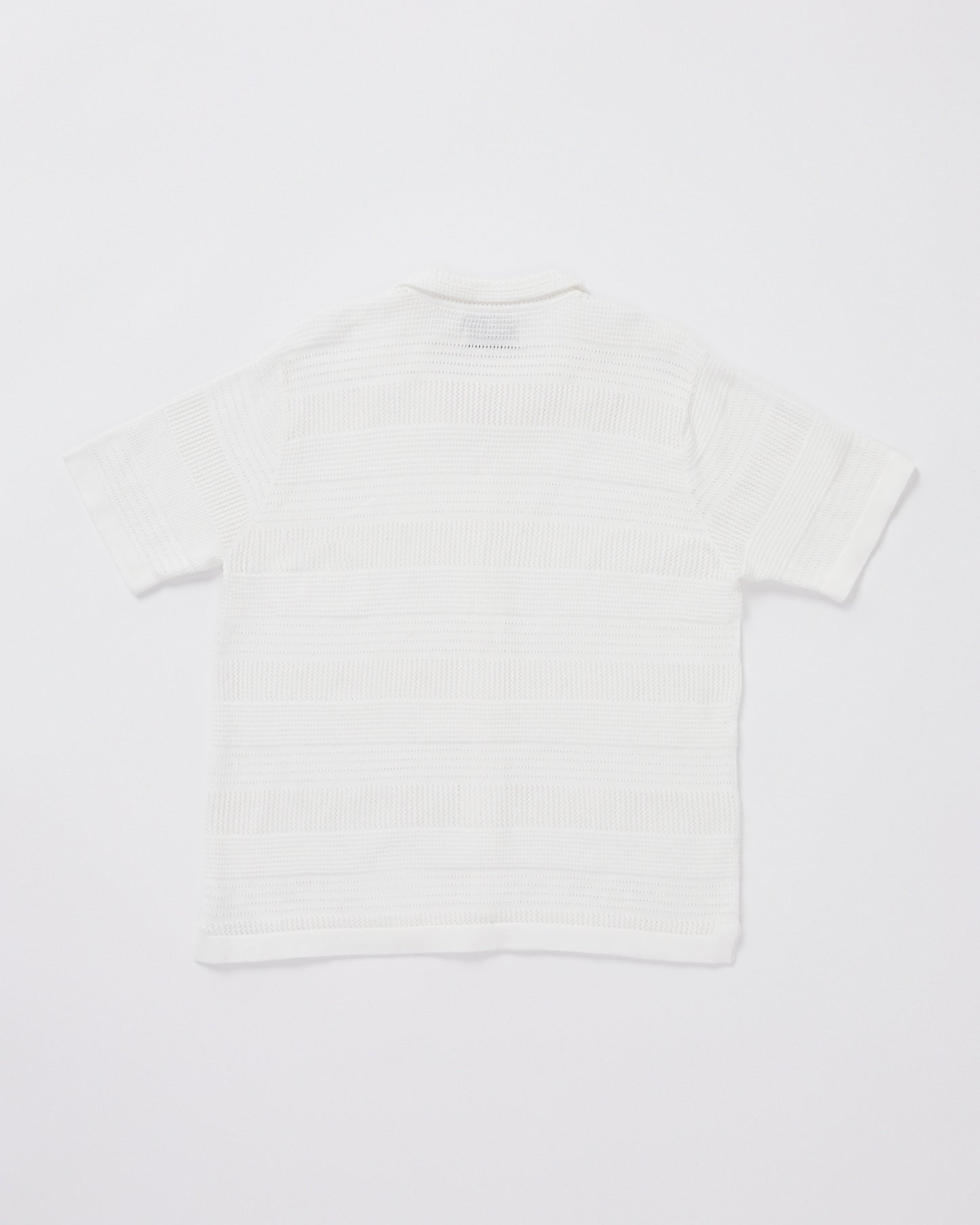 Teen Boys Fugar Knitted Short Sleeve Resort Shirt in White