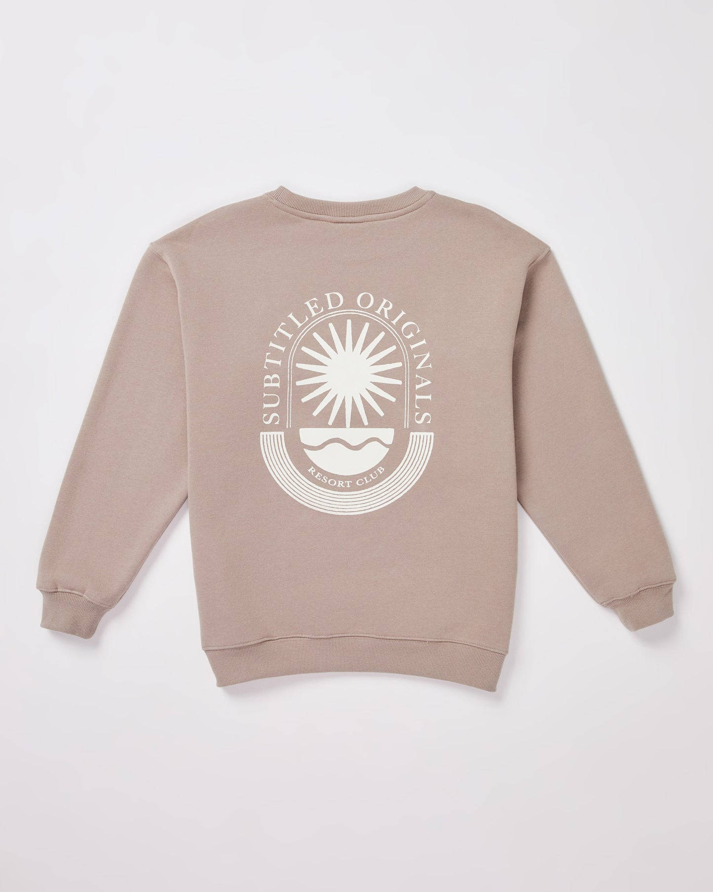 Teen Girls Resort Club Crew Neck Fleece Jumper in Taupe