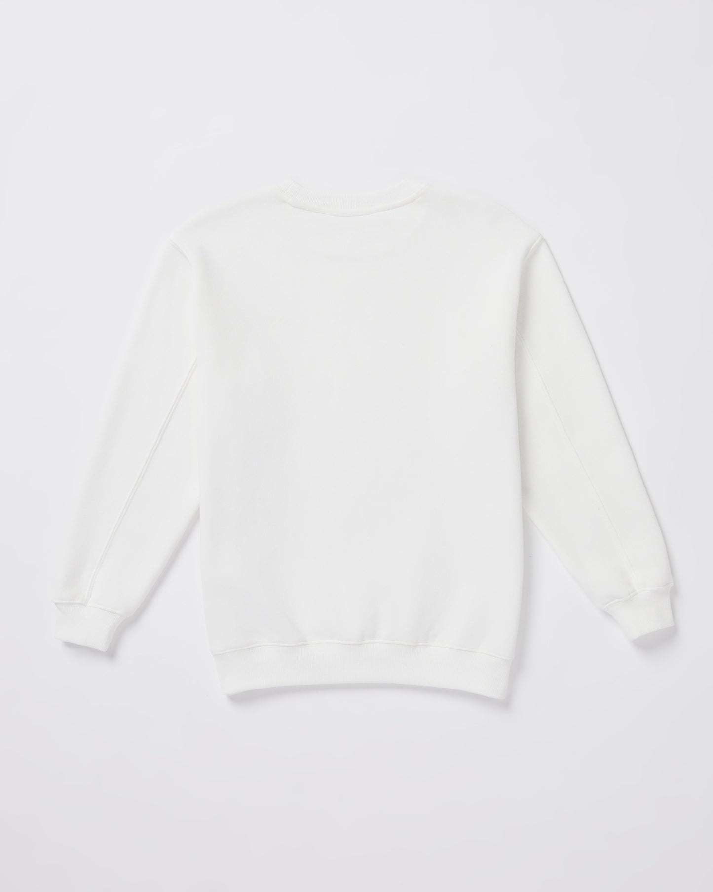 Teen Girls Oversized Wave Origin Fleece Crew Neck Jumper in White