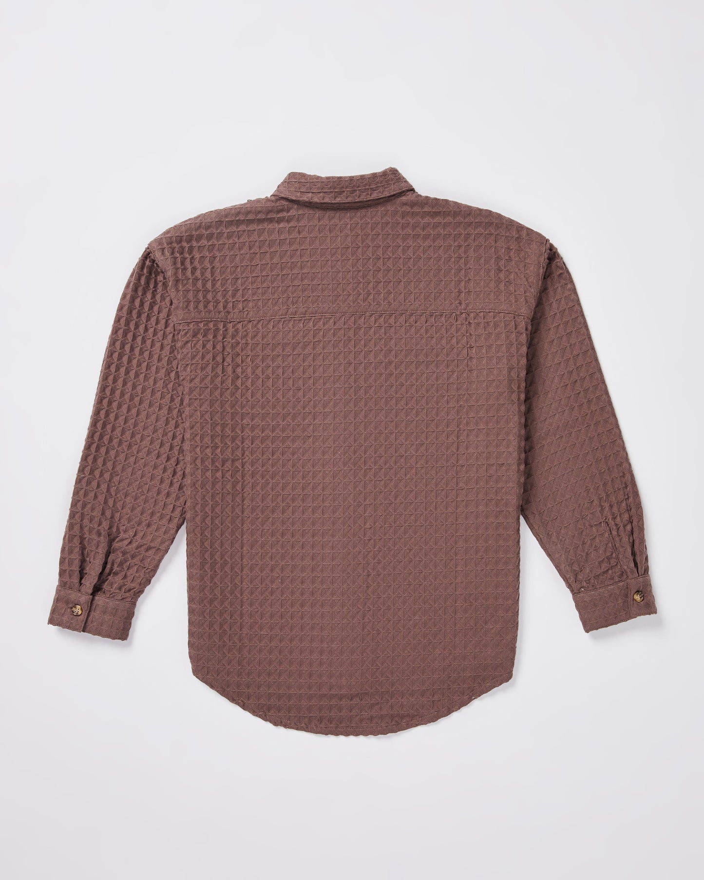 Teen Girls Waffle Long Sleeve Shirt in Mocha