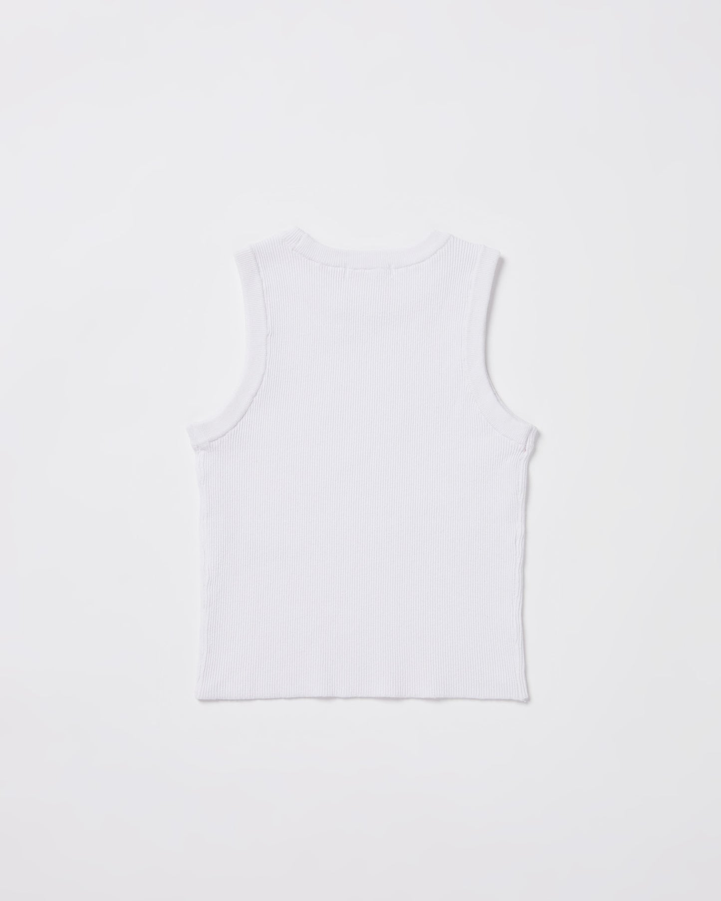 Teen Girls Luxe Knitted Tank Top White