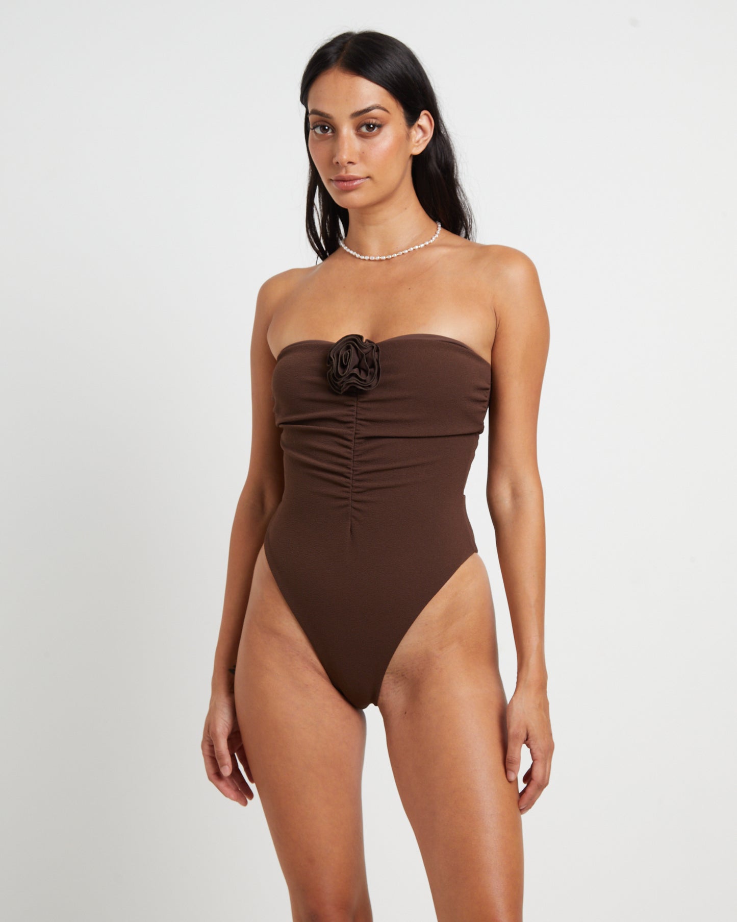 Banksy Corsage One Piece in Chocolate