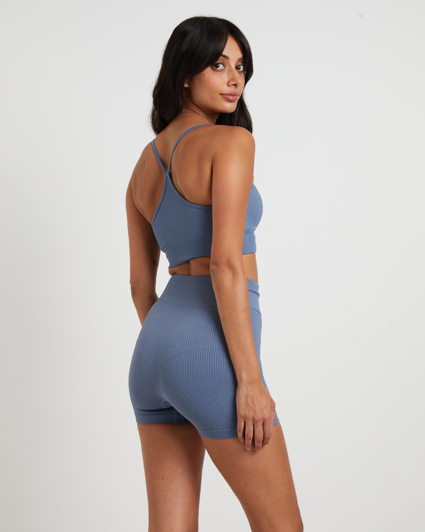 T Back Seamless Sports Bra Ink Blue
