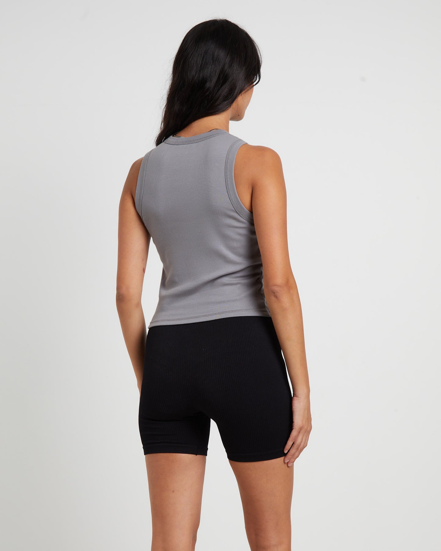Rib Tank Top in Grey