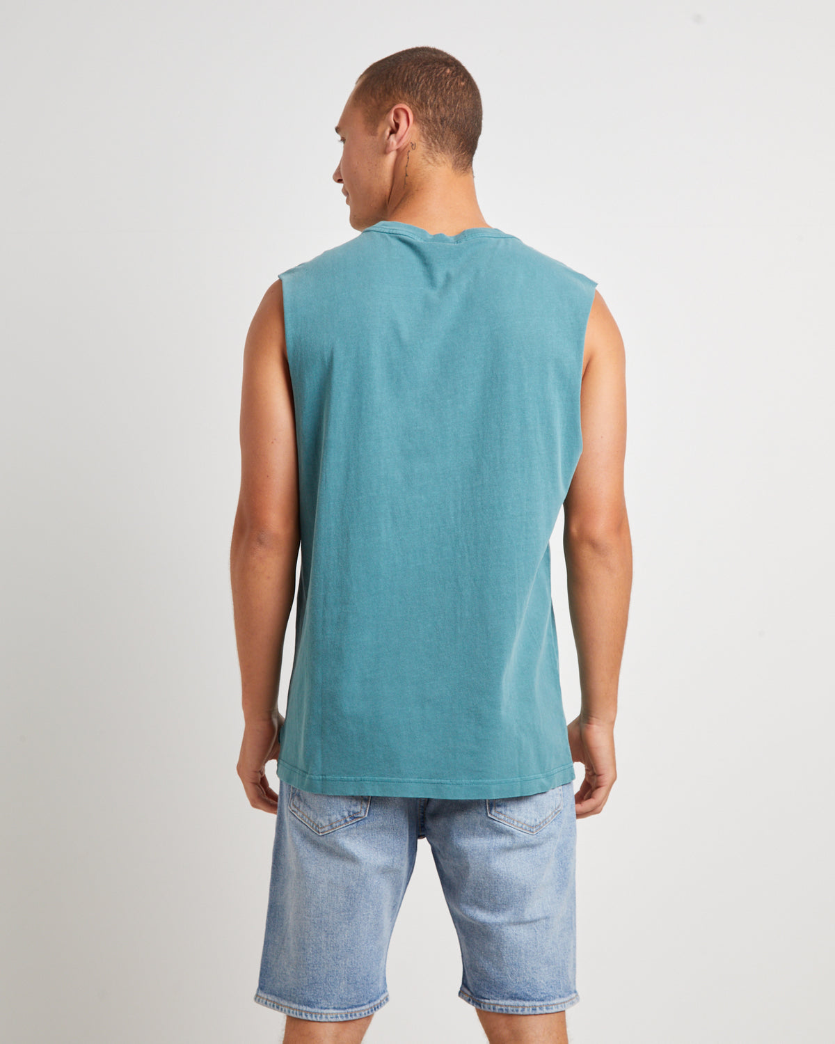 Fragment Muscle Tee in Teal GREEN