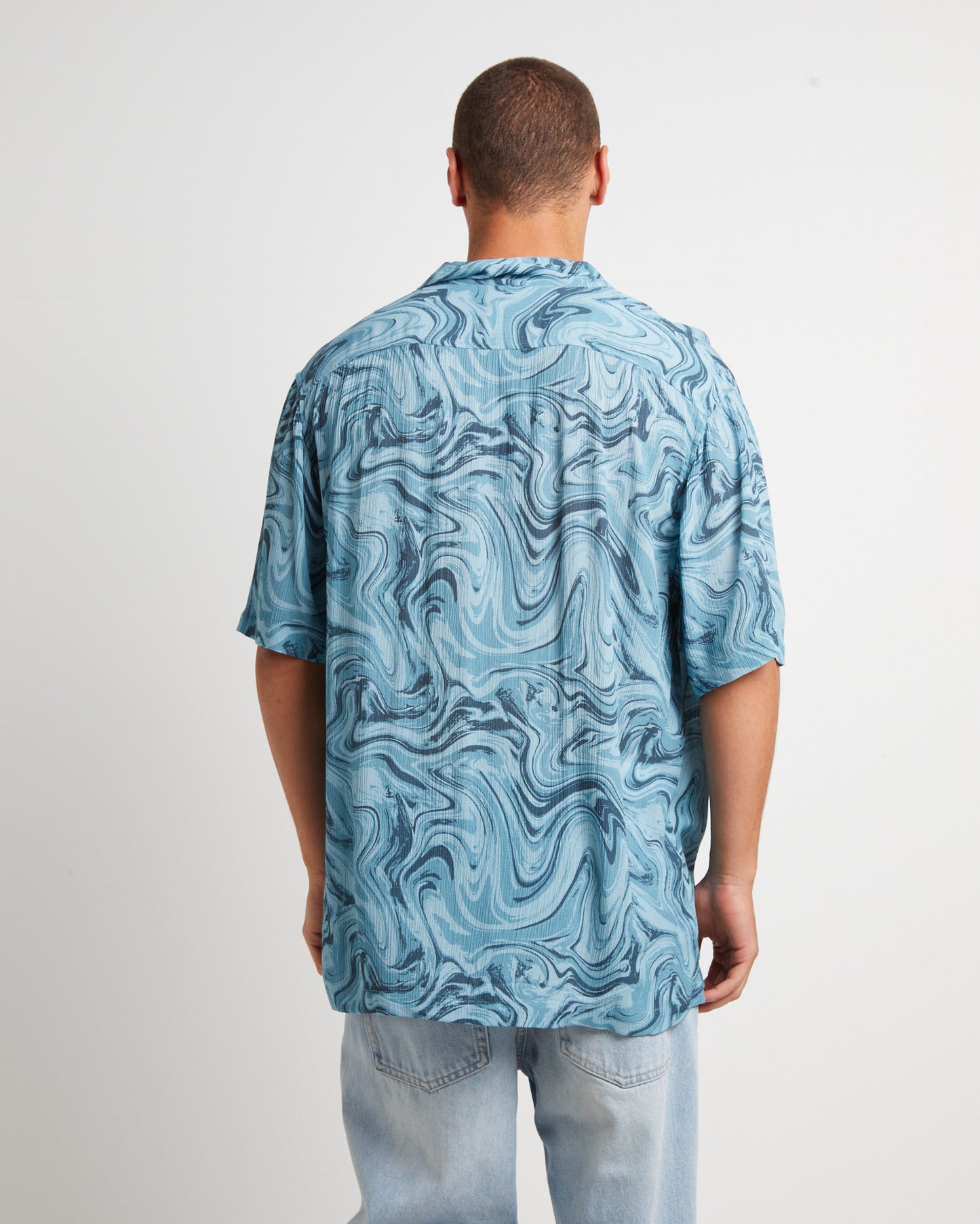 Efforts Short Sleeve Resort Shirt in Blue