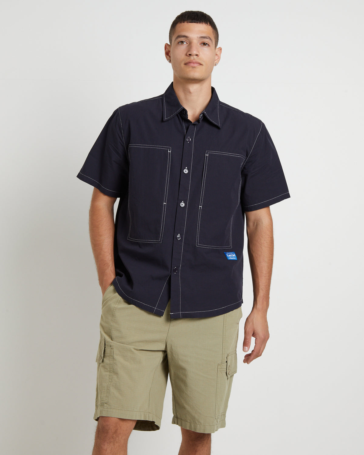 Cliff Short Sleeve Shirt in Navy NAVY
