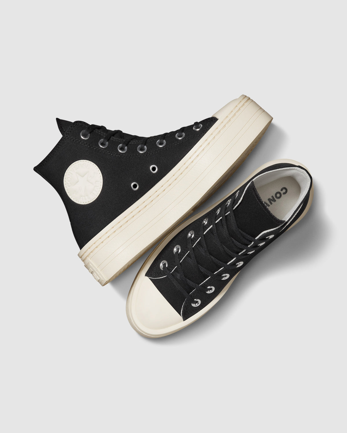 Chuck Taylor All Star Modern Lift High Top Sneakers in Black BLACK/BLACK/EGRET