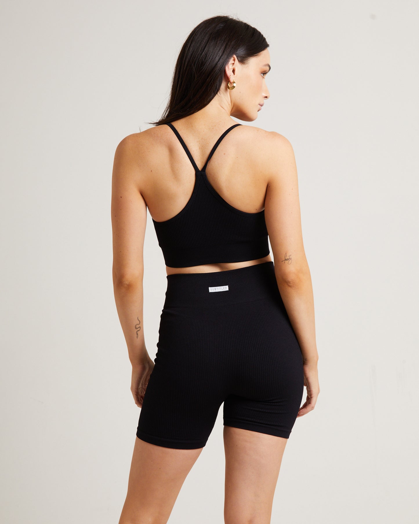 T Back Seamless Sports Bra in Black