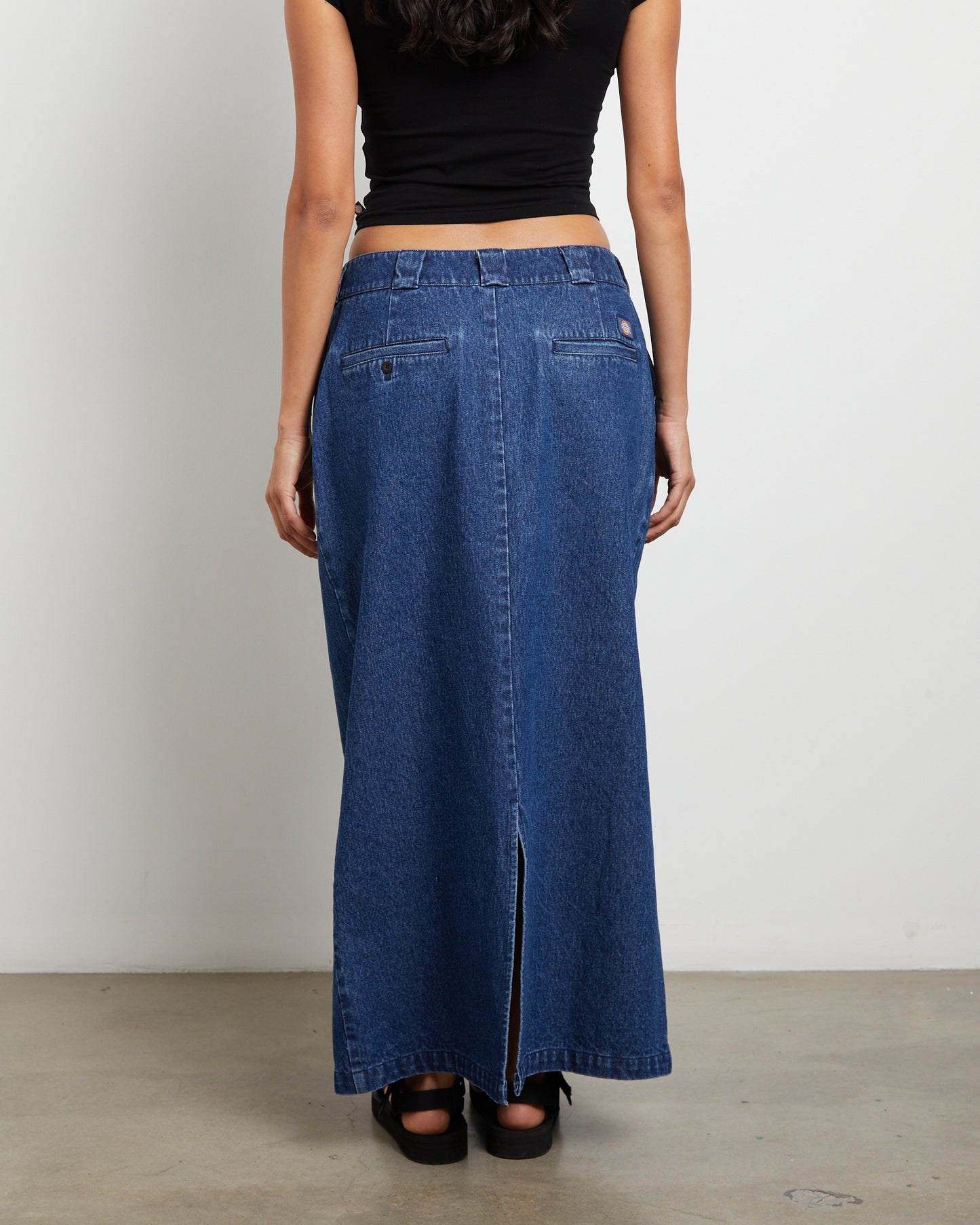 874 Denim Maxi Skirt in Stone Washed Indigo