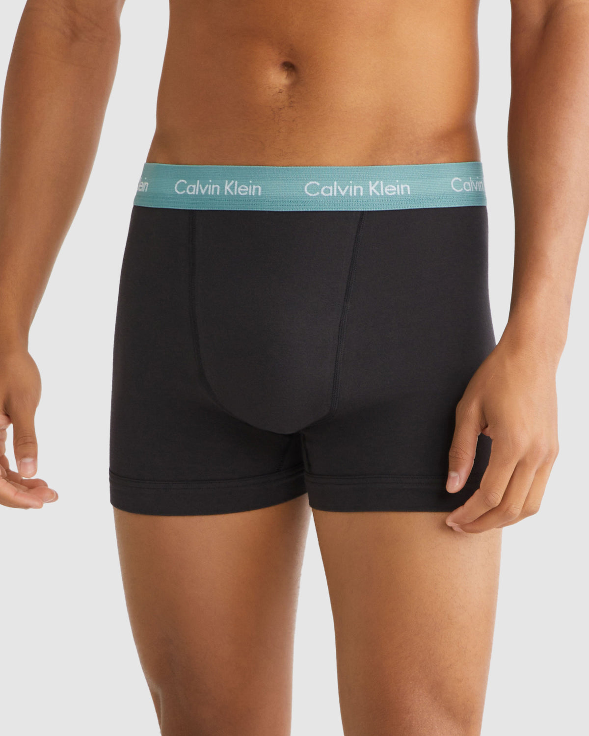 Cotton Stretch Trunks 3 Pack in Mutli BLACK W/ VIVID BLUE, ARONA, GREEN