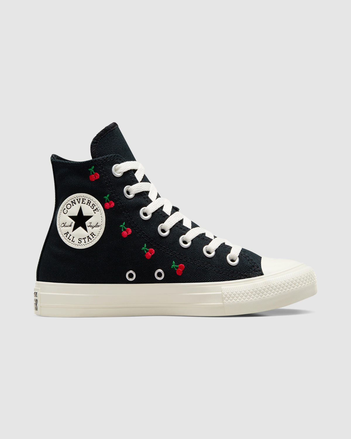 CTAS Hi Top Cherry Canvas Sneakers in Black BLACK