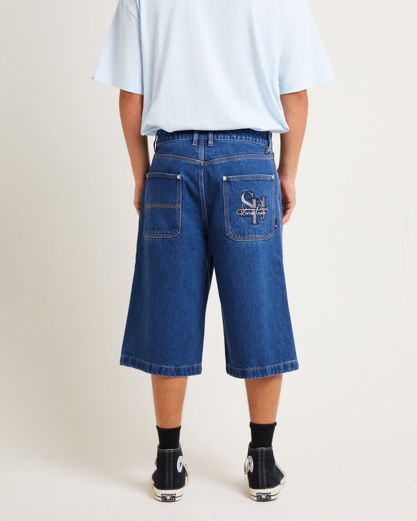 3/4 Skate Denim Jorts in Y2K Indigo