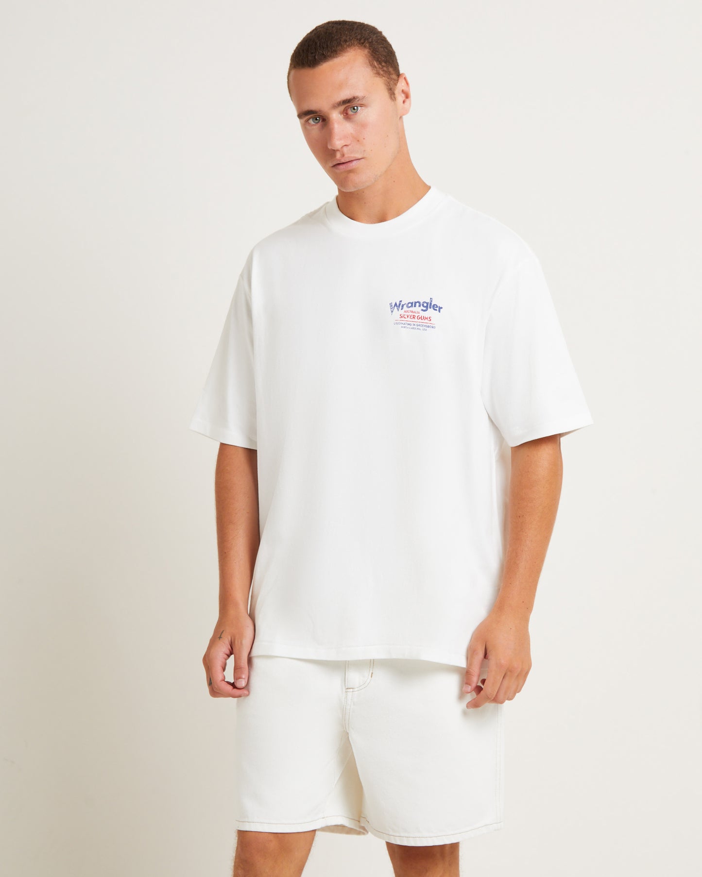 Silver Gum Slacker T-Shirt in Vintage White