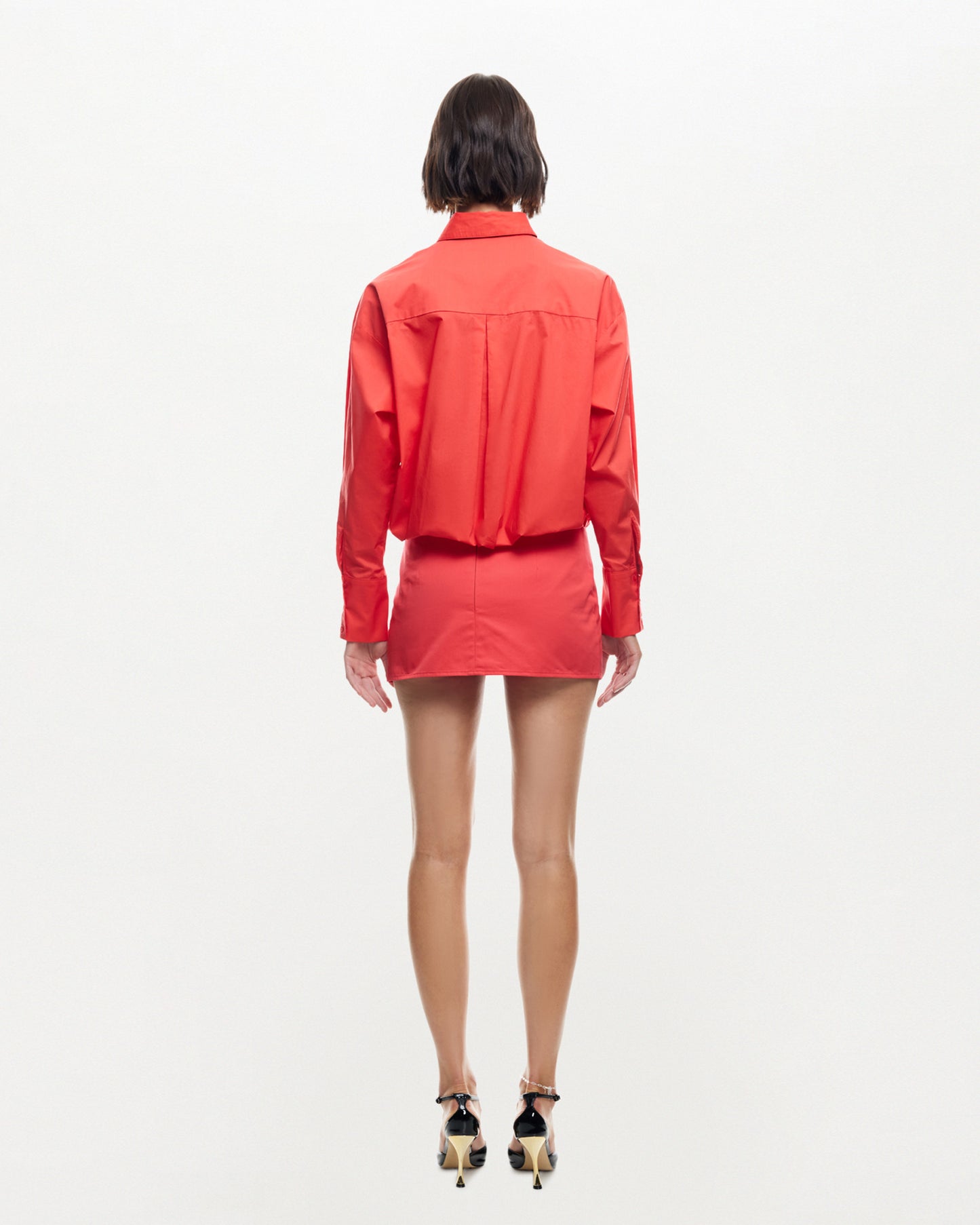 Valentino Tie Long Sleeve Shirt Crimson Red