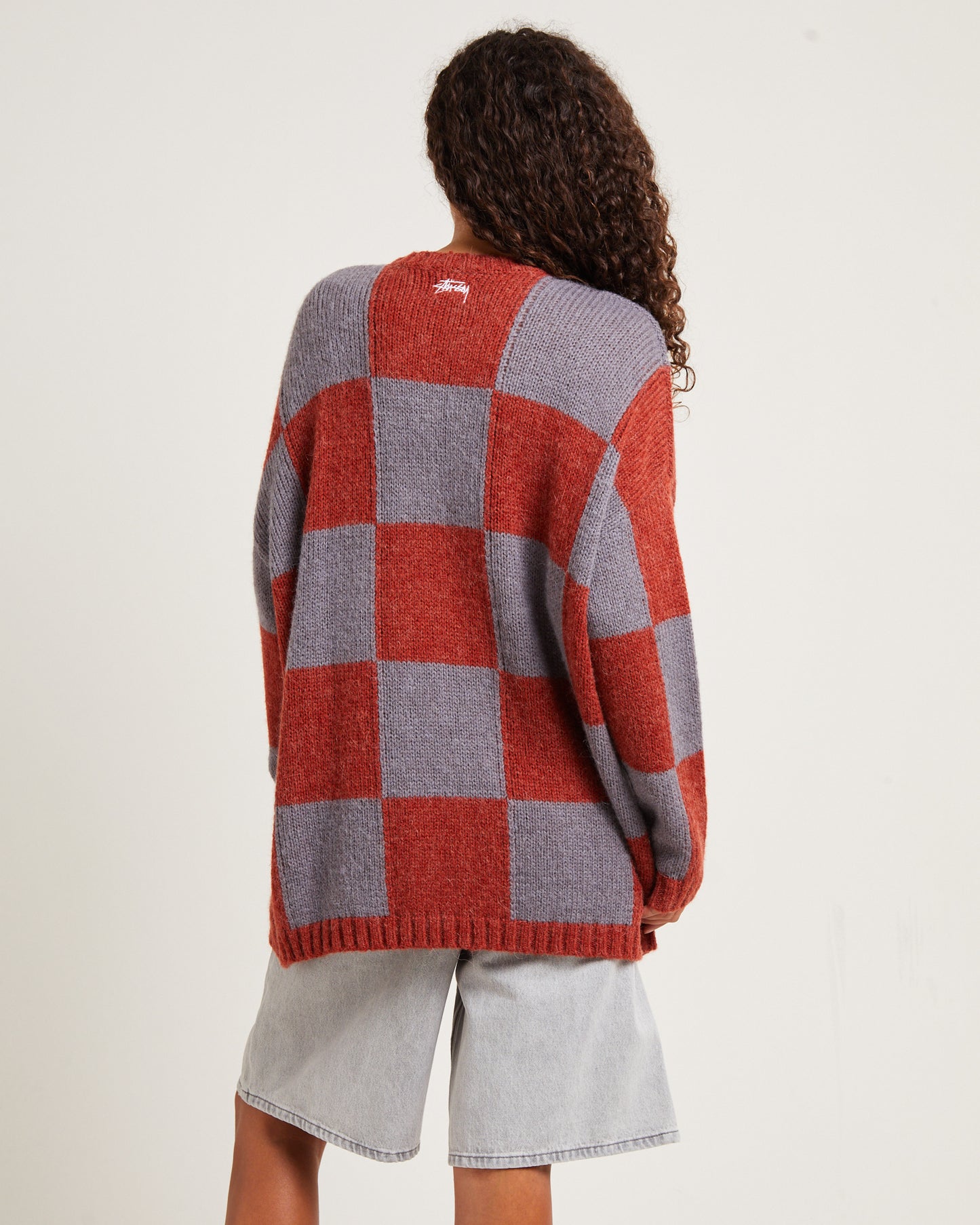Stussy Check Oversized Knit Red