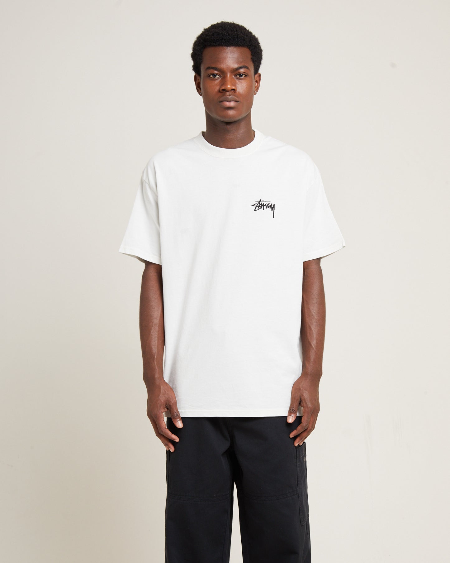 Fuzzy Dice Heavyweight Short Sleeve T-Shirt Washed White