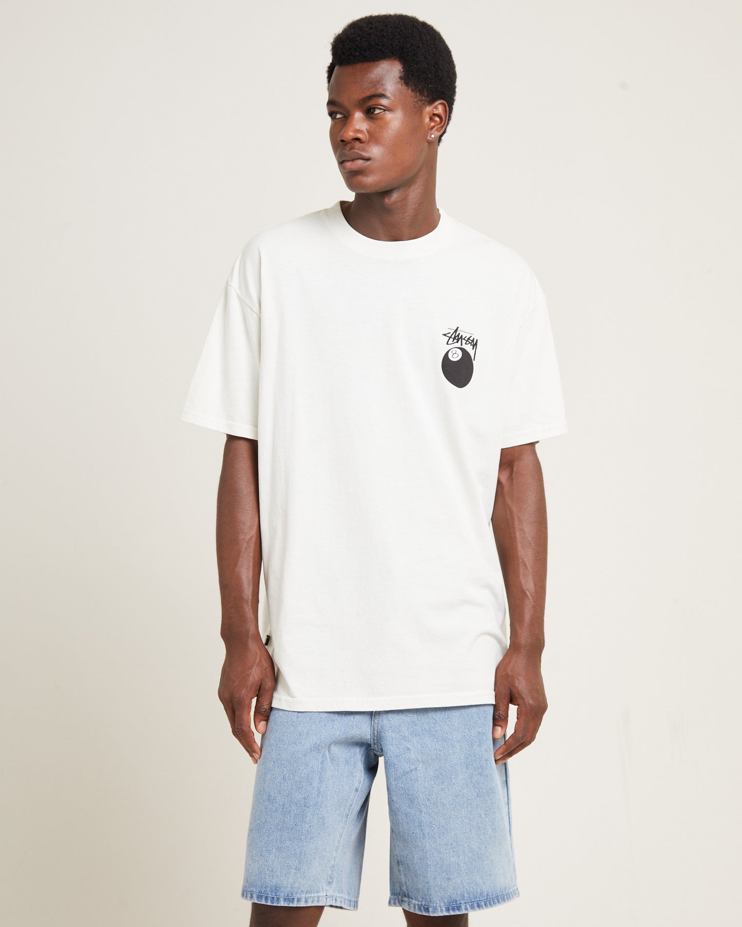 8 Ball Heavyweight Short Sleeve T-Shirt Washed White