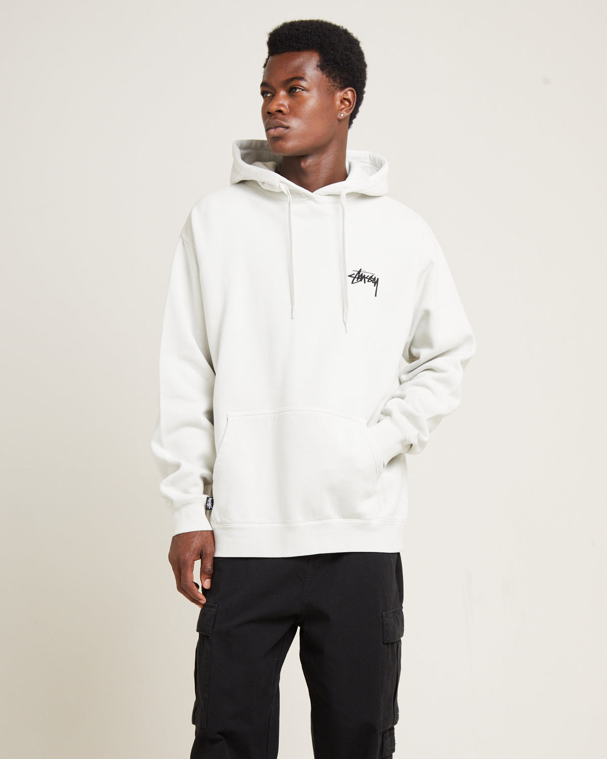 Fuzzy Dice Fleece Hoodie Washed White PIGMENT WASHED WHITE