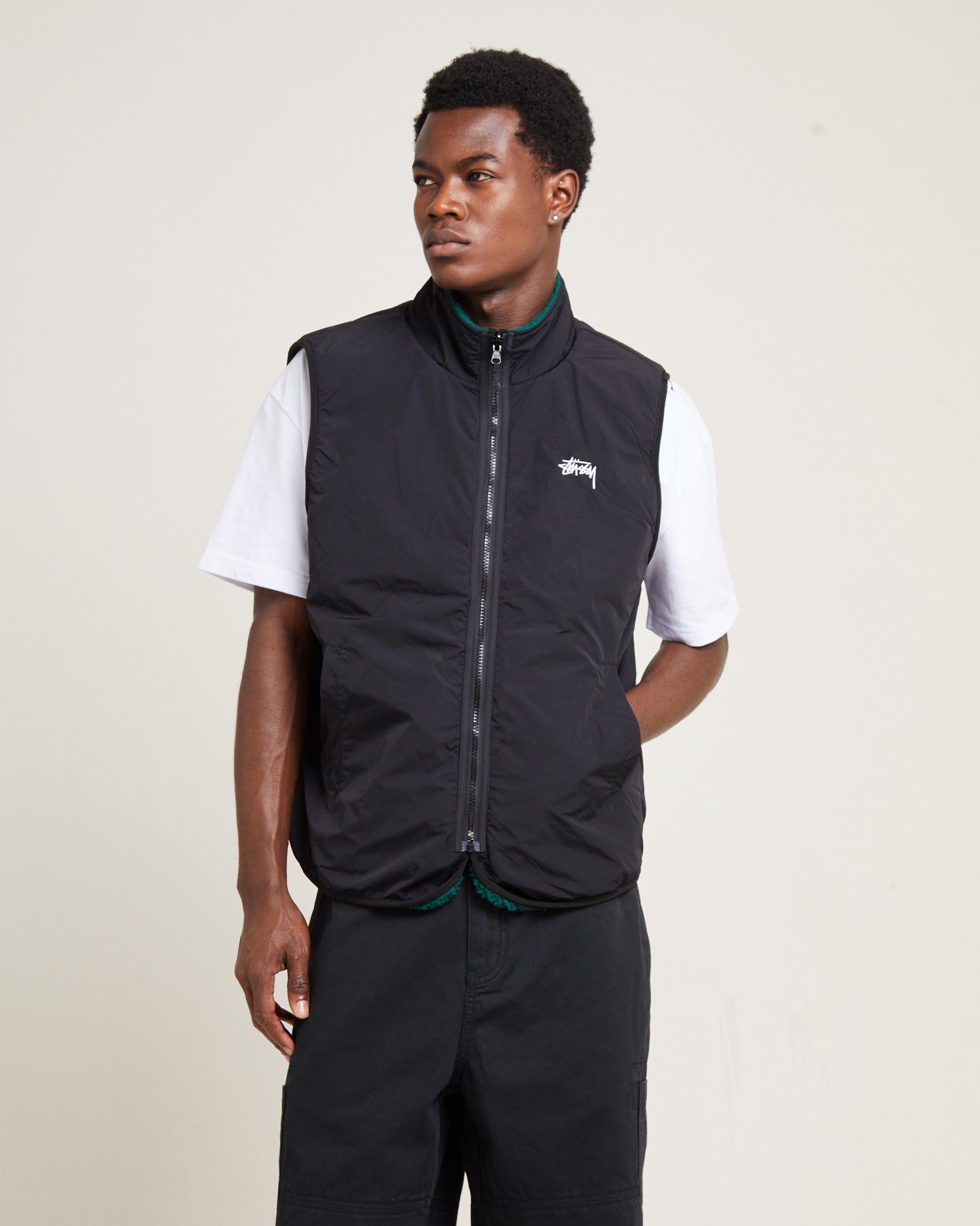 Sherpa Reversible Vest Teal