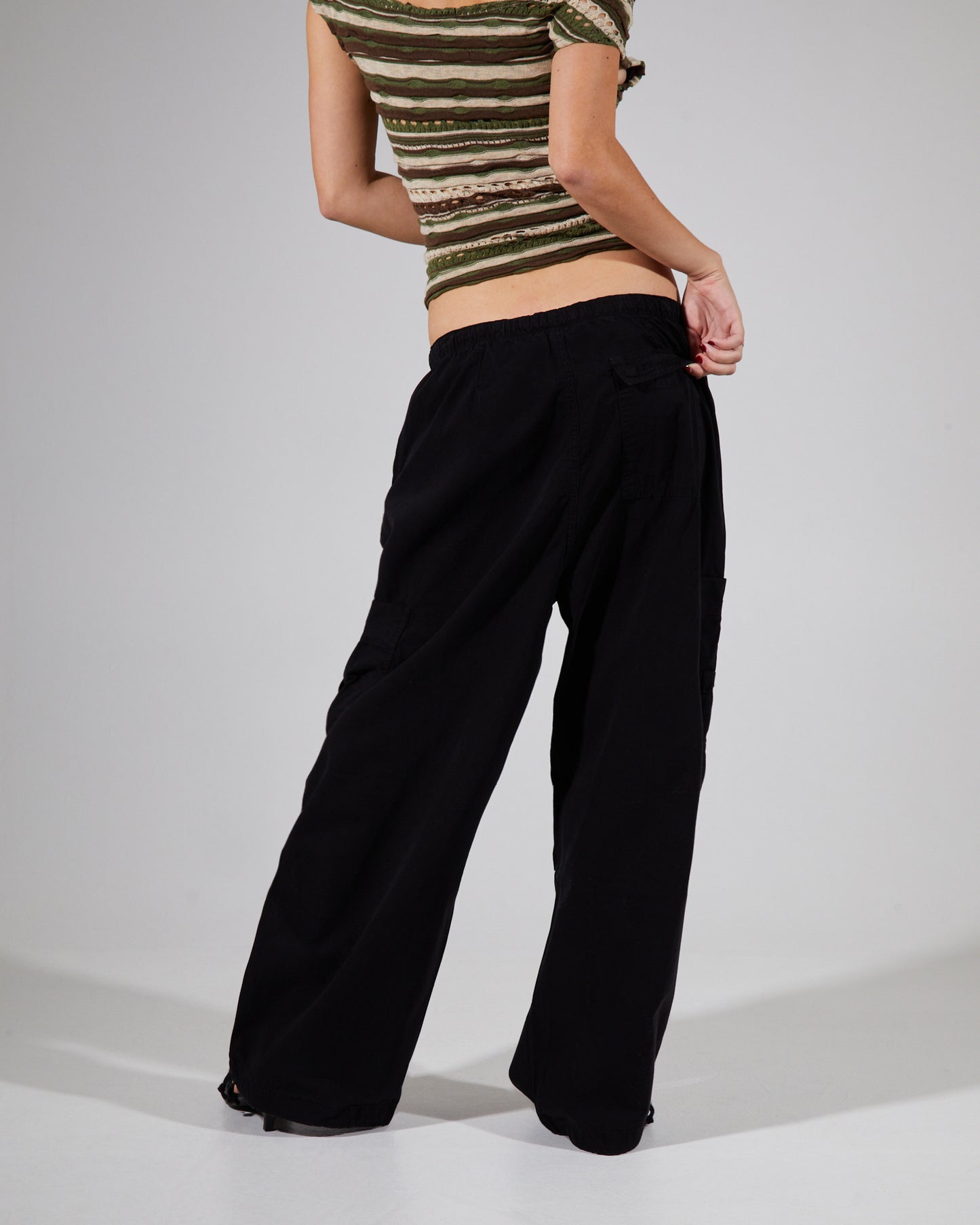 Parachute Cargo Pants Black