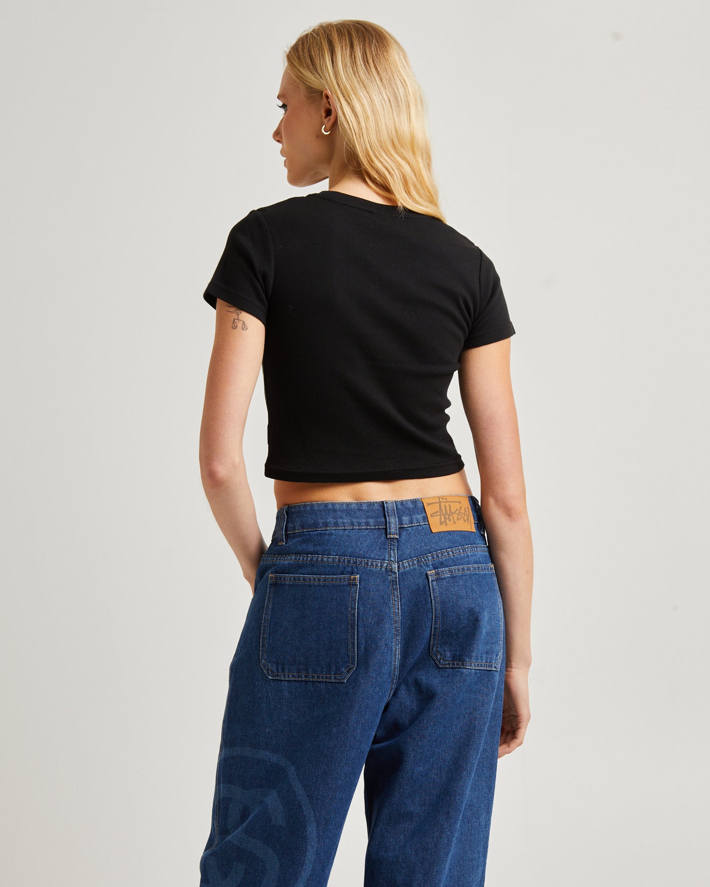 Graffiti EMB Rib Baby Tee Black