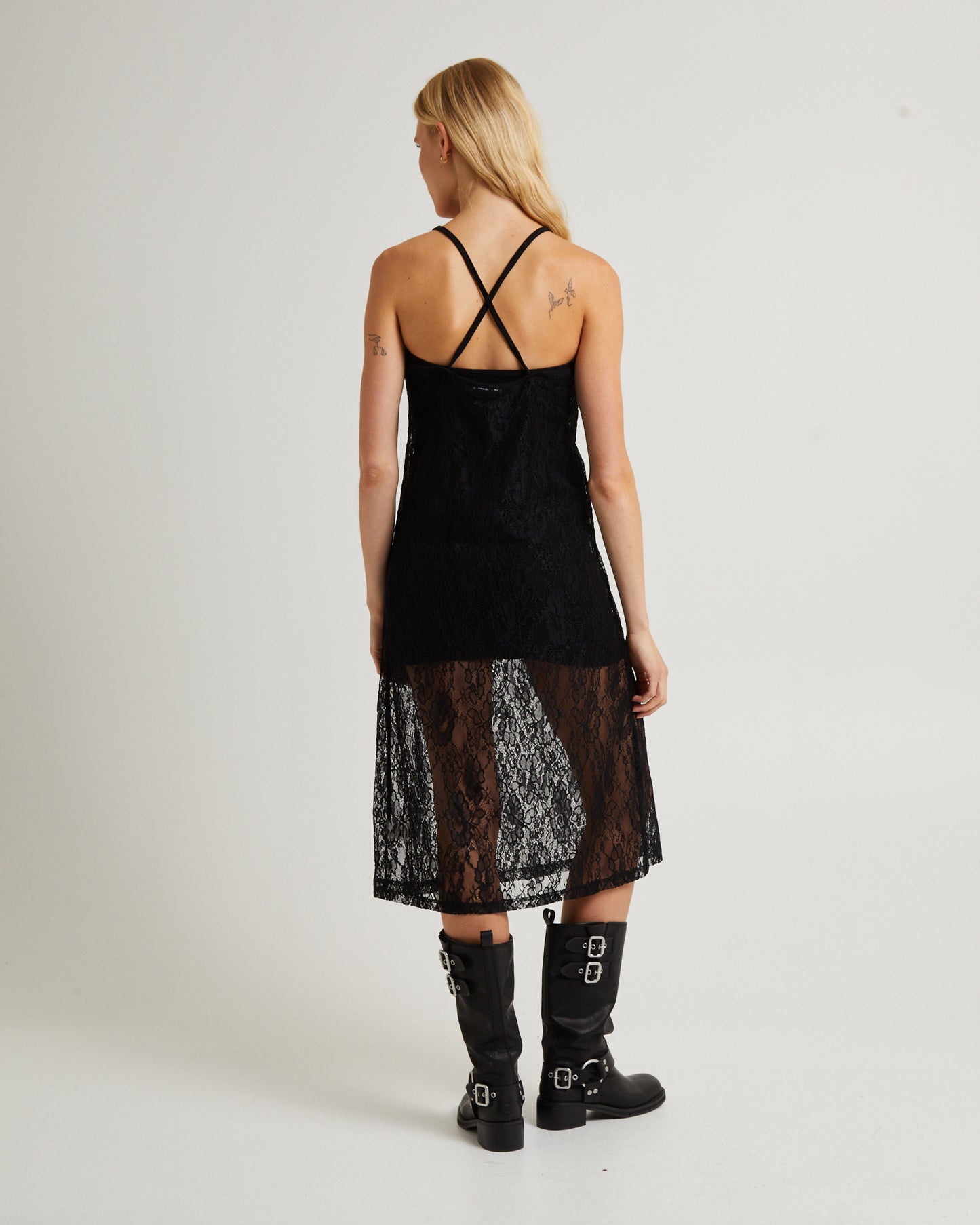 Sacred Lace Midi Dress Black
